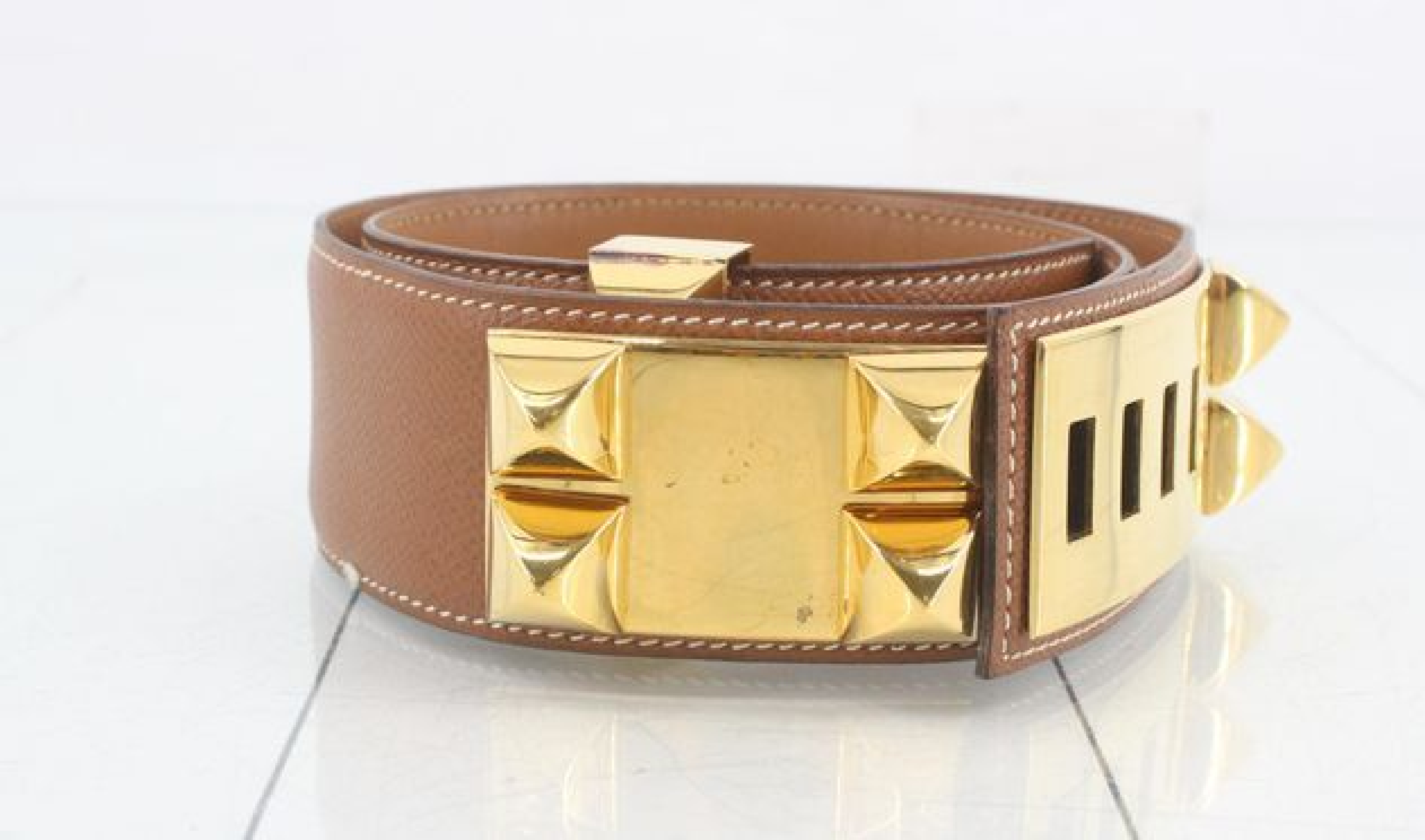 Collier de Chien Leather Belt, Brown Belt — view 2