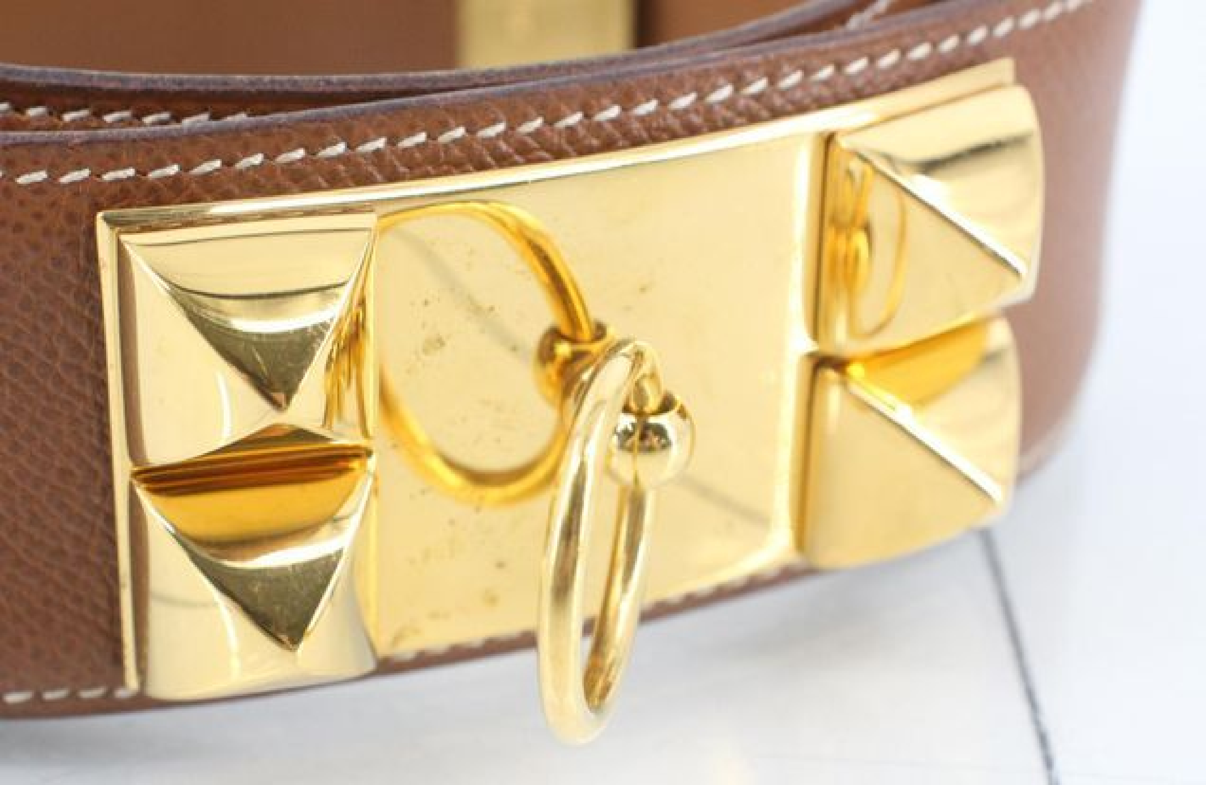 Collier de Chien Leather Belt, Brown Belt — view 3