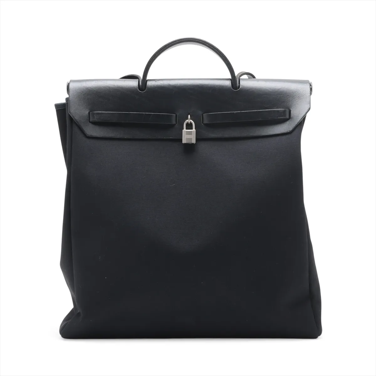 Herbag GM Toile Officier x Vache Hunter Black Matte Silver Hardware D:2000 — view 2