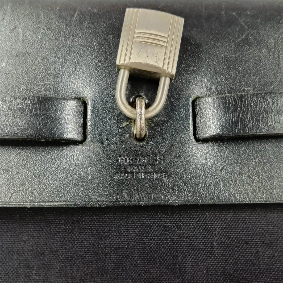 Herbag GM Toile Officier x Vache Hunter Black Matte Silver Hardware D:2000 — view 14