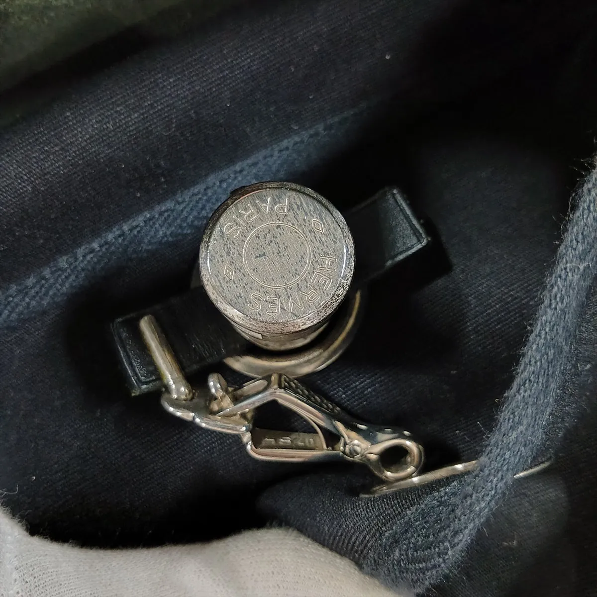 Herbag GM Toile Officier x Vache Hunter Black Matte Silver Hardware D:2000 — view 15