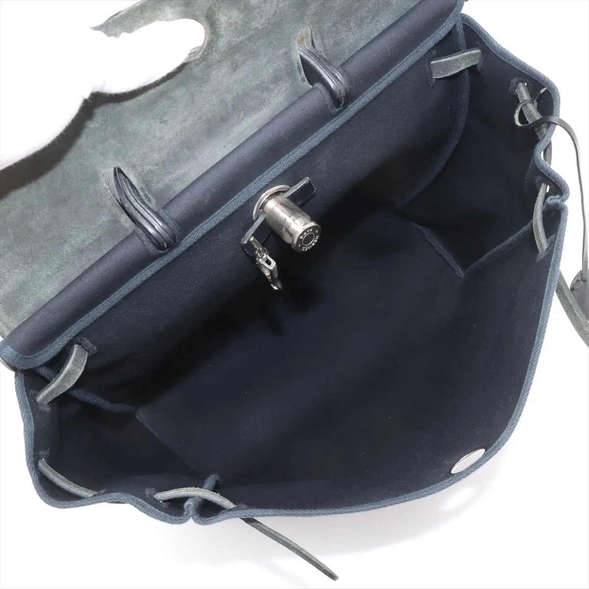 Herbag GM Toile Officier x Vache Hunter Black Matte Silver Hardware D:2000 — view 8