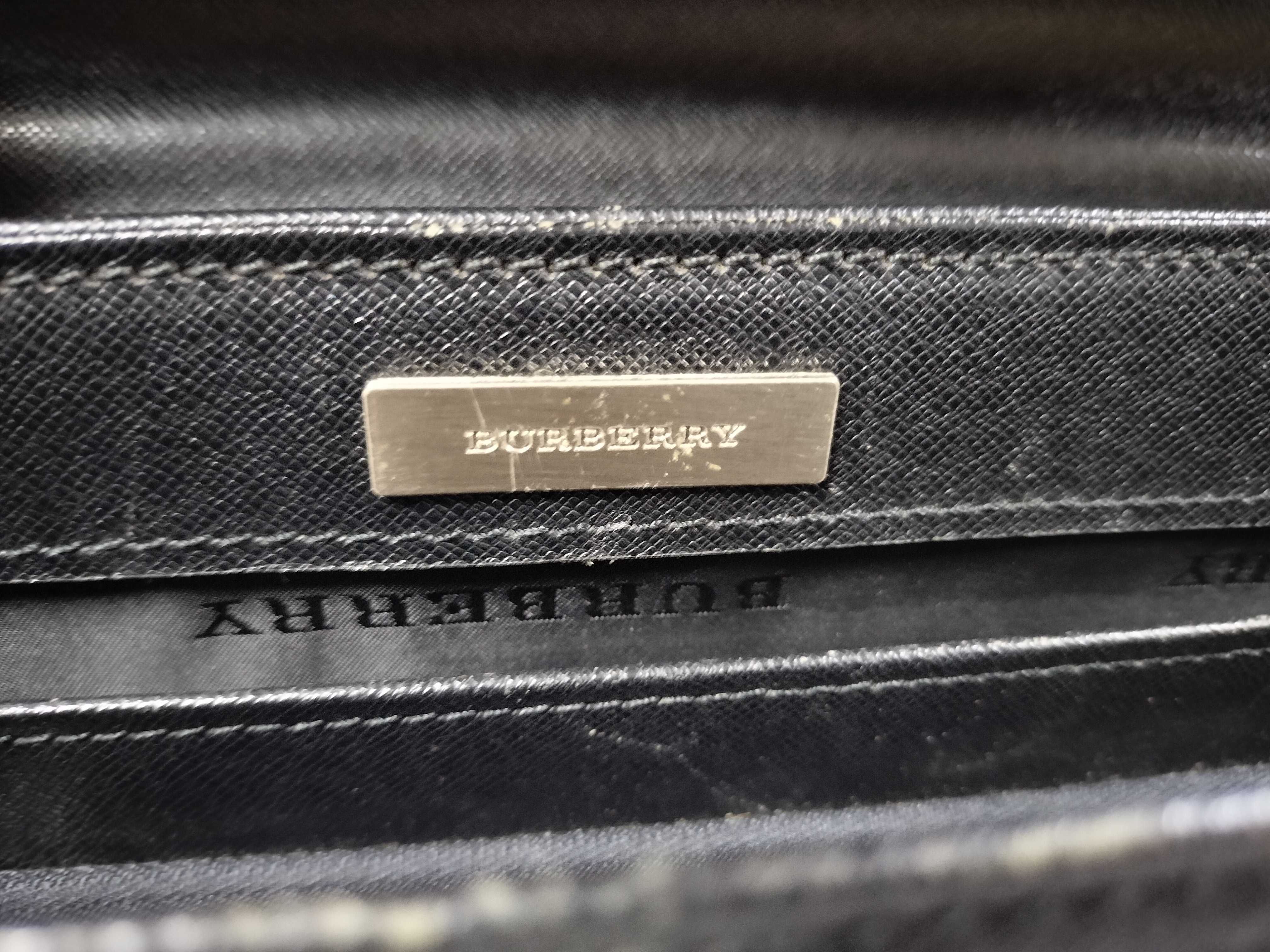 Leather Check Embossed Business Bag — view 12