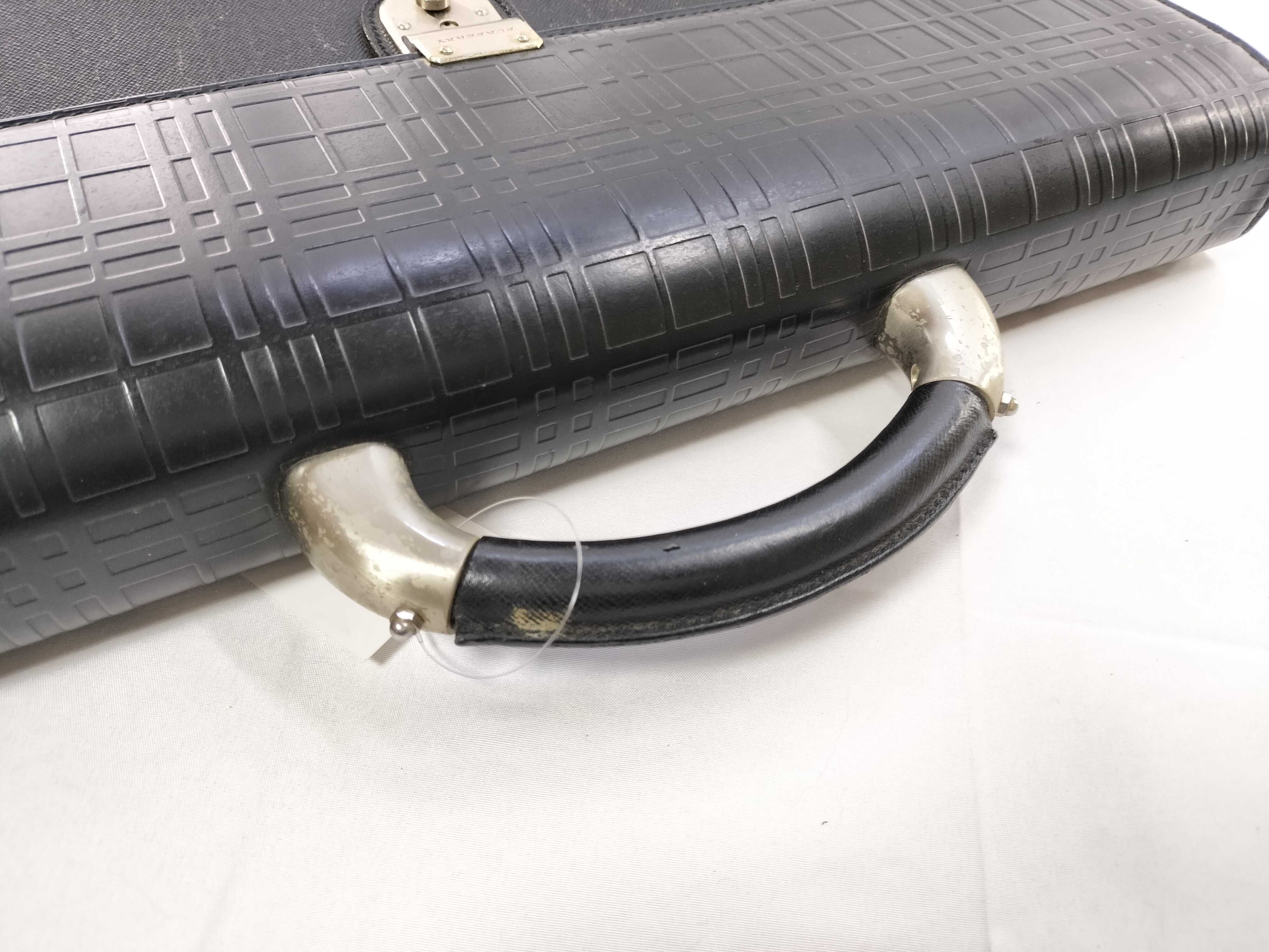 Leather Check Embossed Business Bag — view 3