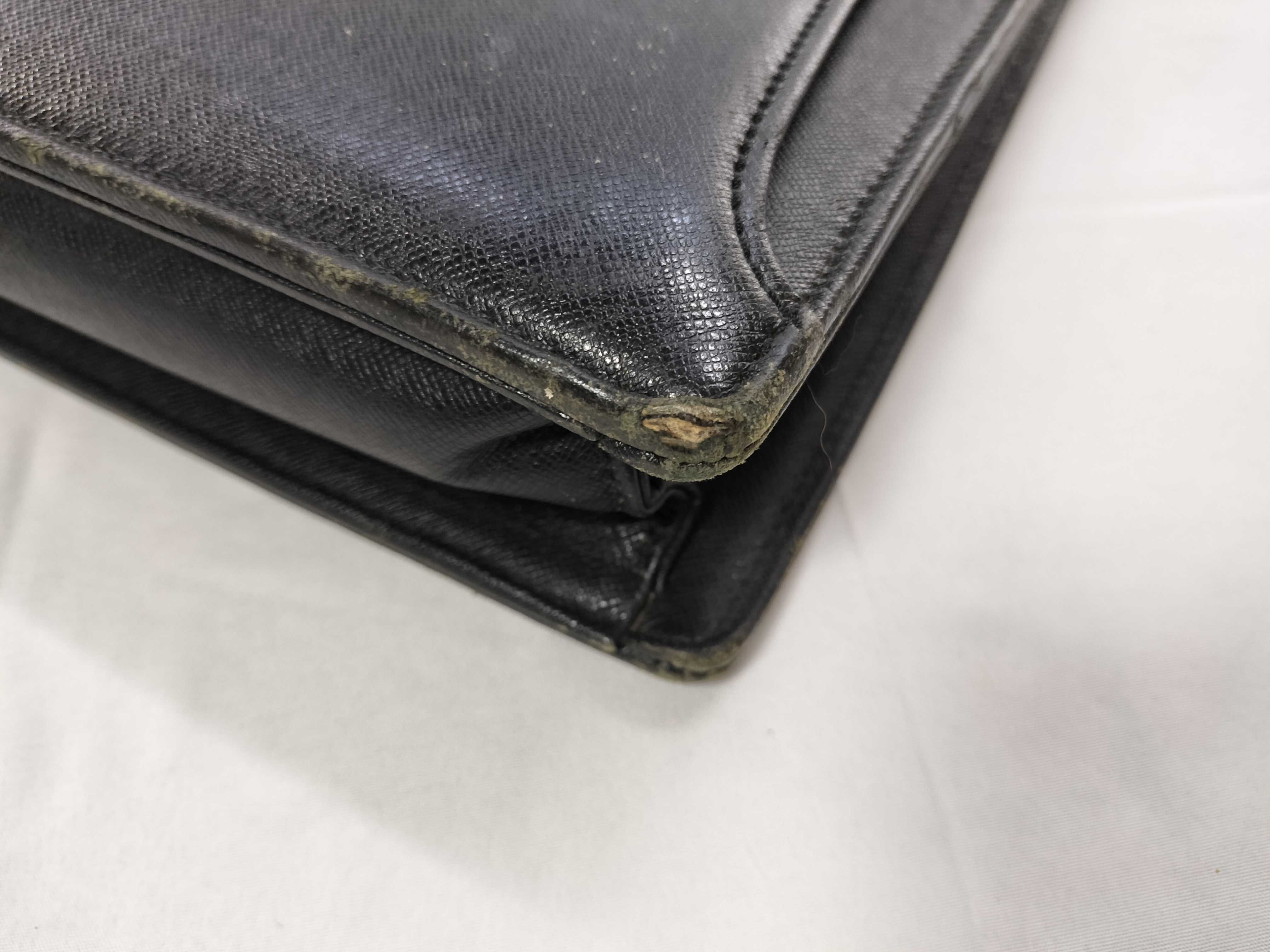 Leather Check Embossed Business Bag — view 6