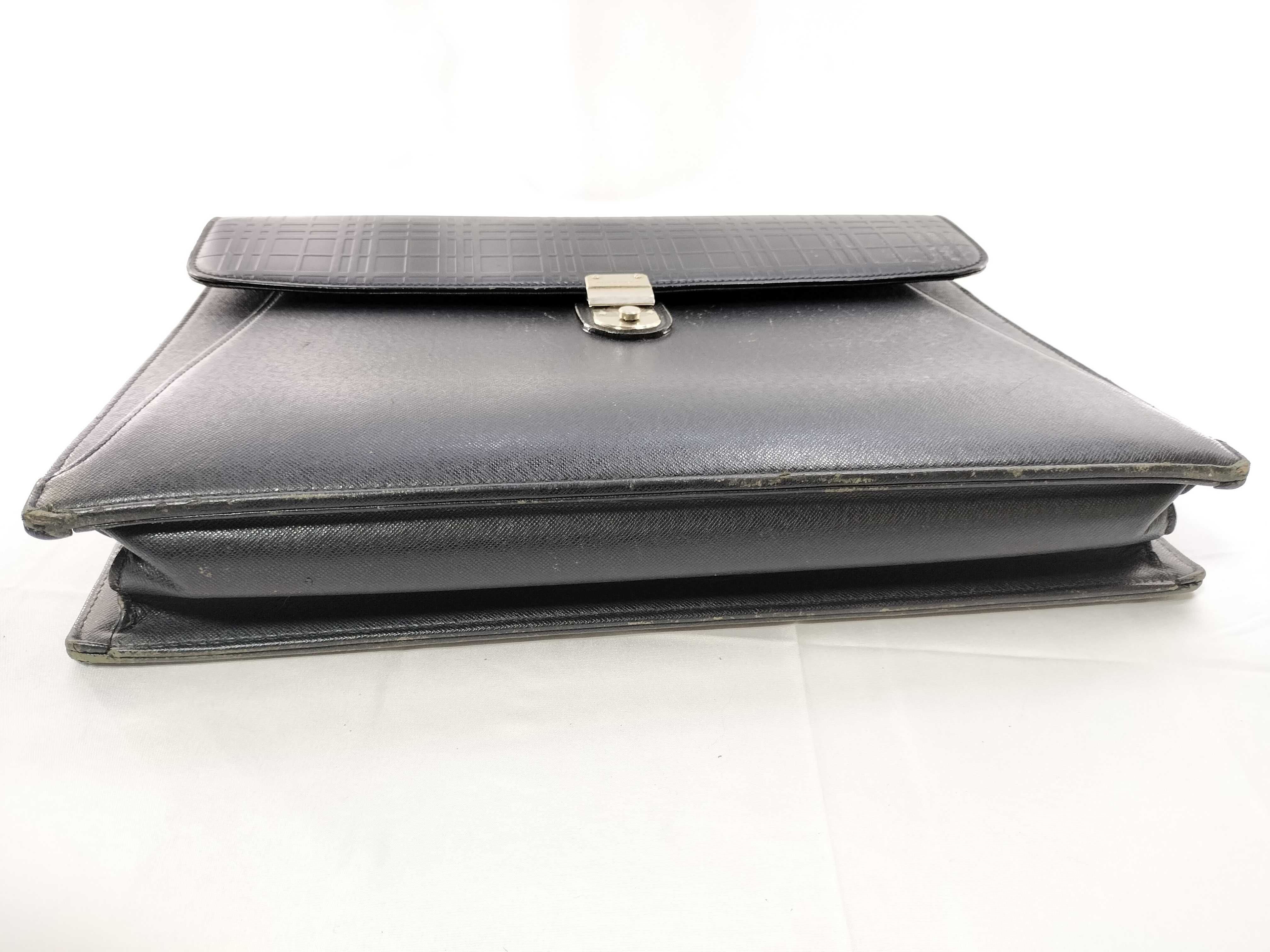 Leather Check Embossed Business Bag — view 7