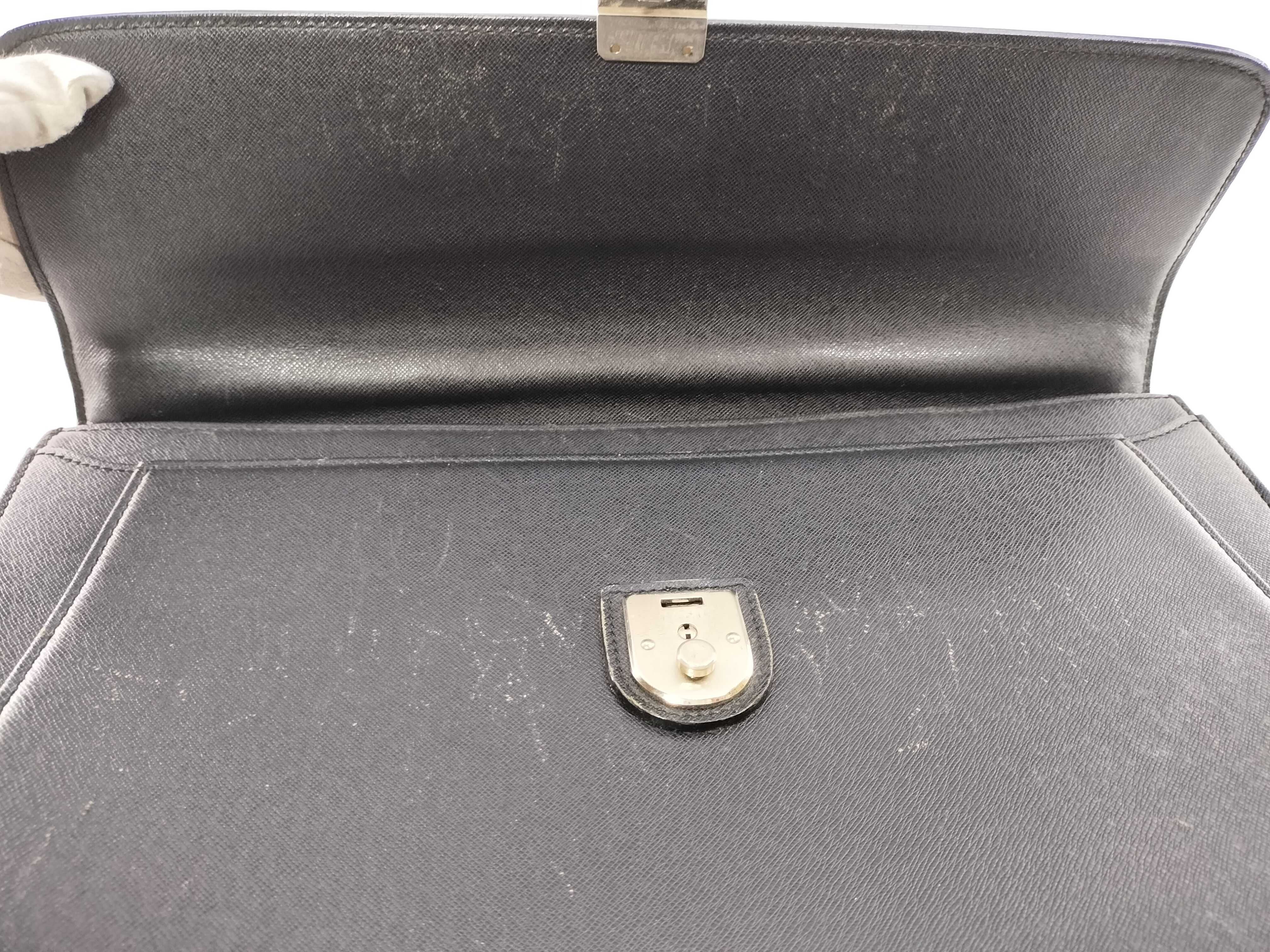 Leather Check Embossed Business Bag — view 8