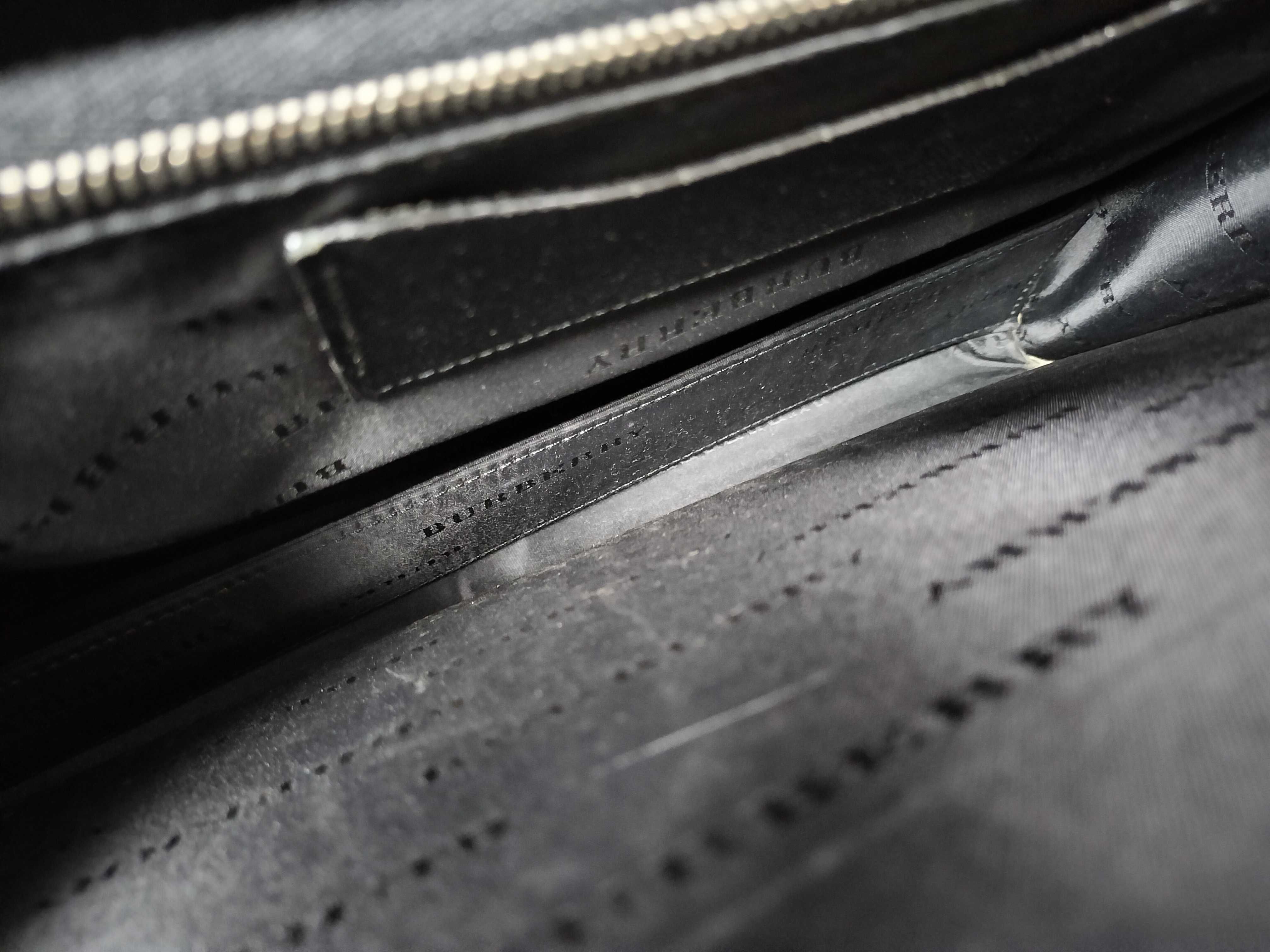 Leather Check Embossed Business Bag — view 10