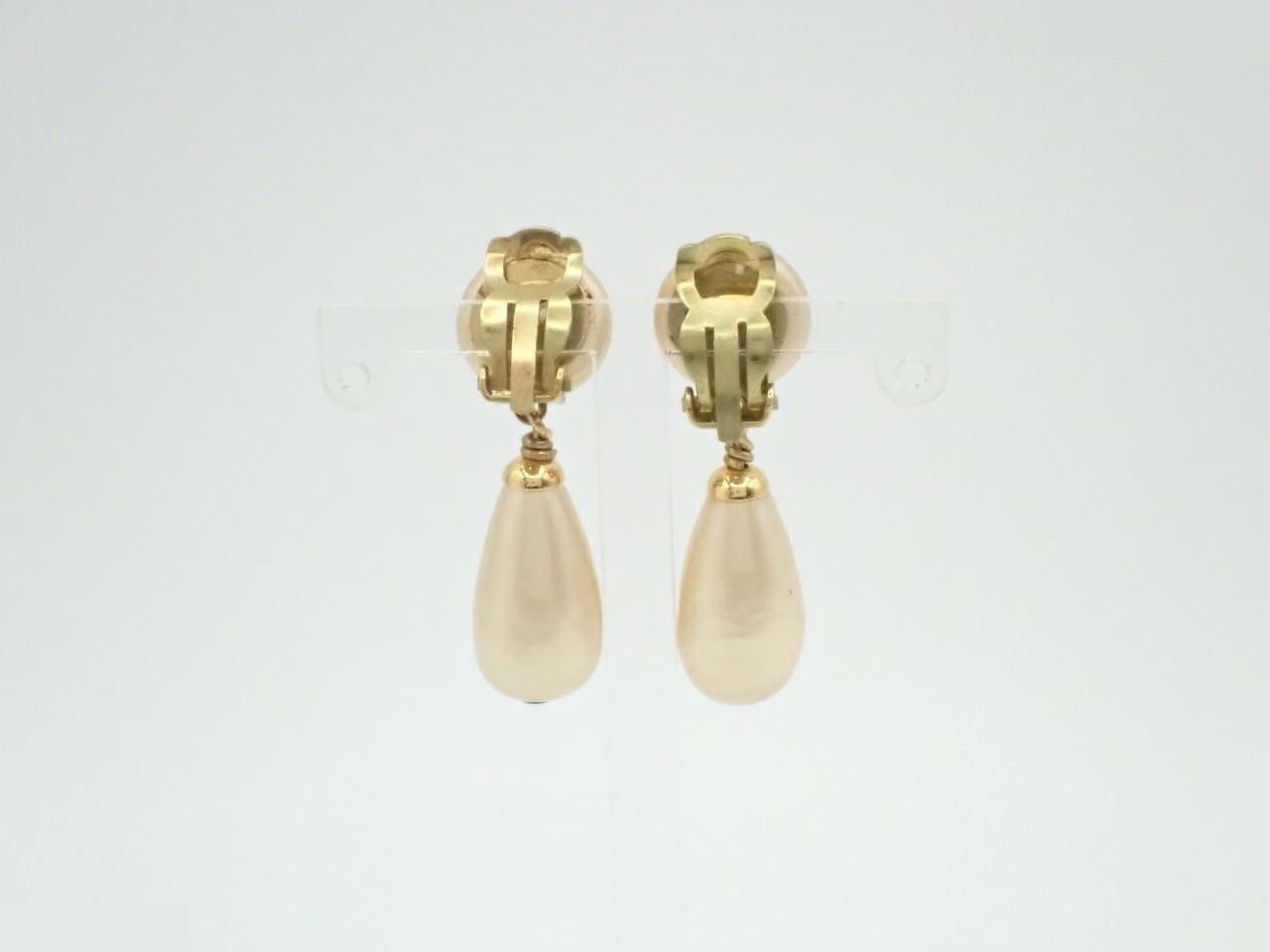 Faux pearl earrings — view 2