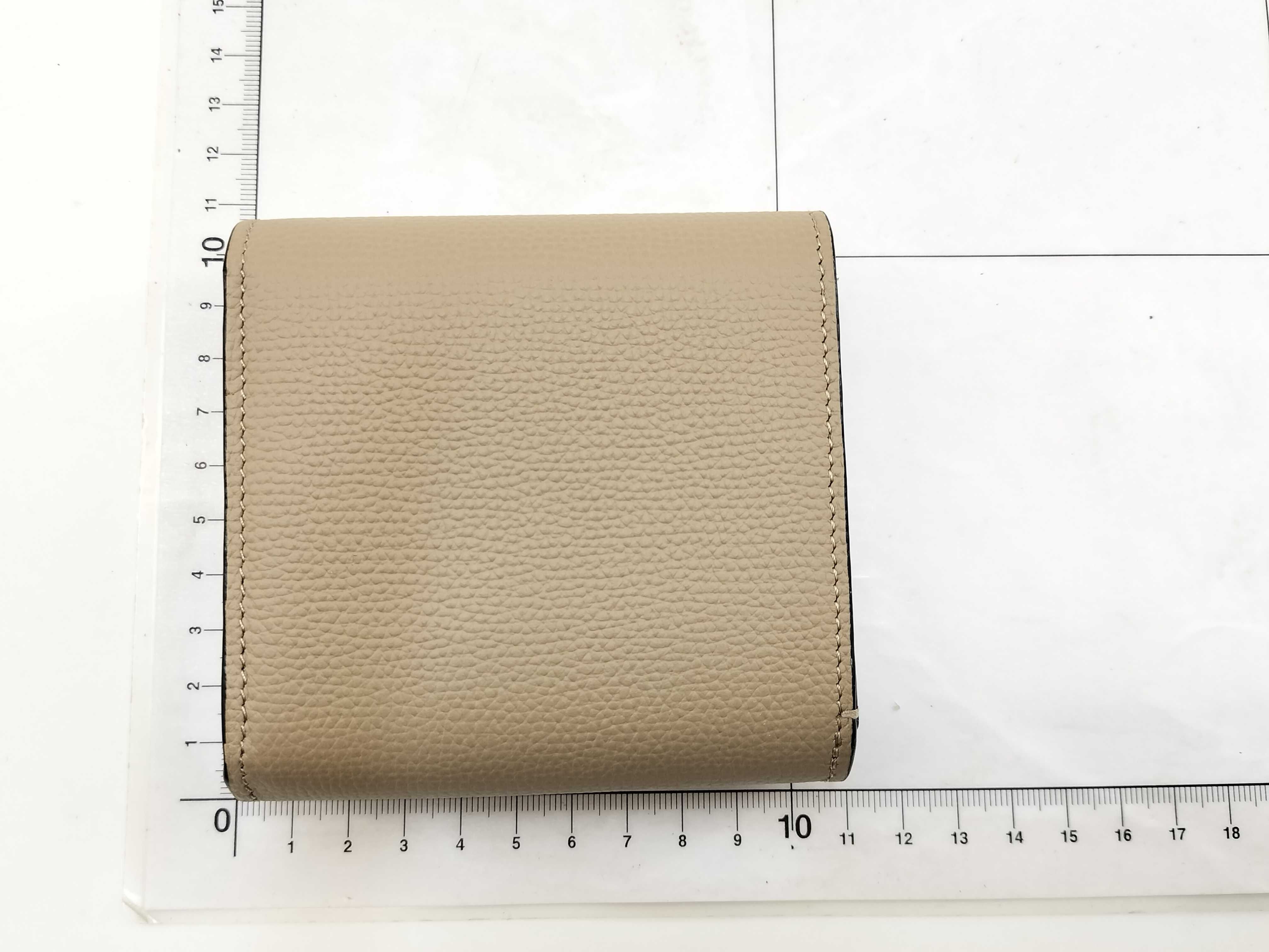 bi-fold wallet, greige, with dust bag and box. — view 2