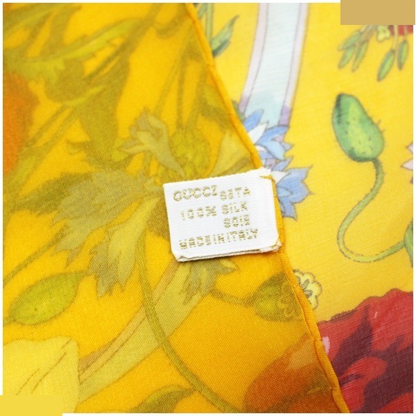 silk scarf, floral pattern, with tag. — view 4