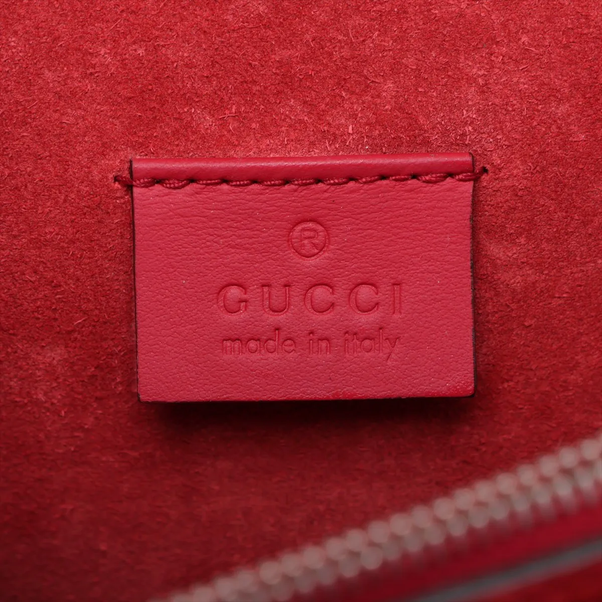 GG Supreme 400249 PVC x Suede Chain Shoulder Bag Beige x Red — view 11