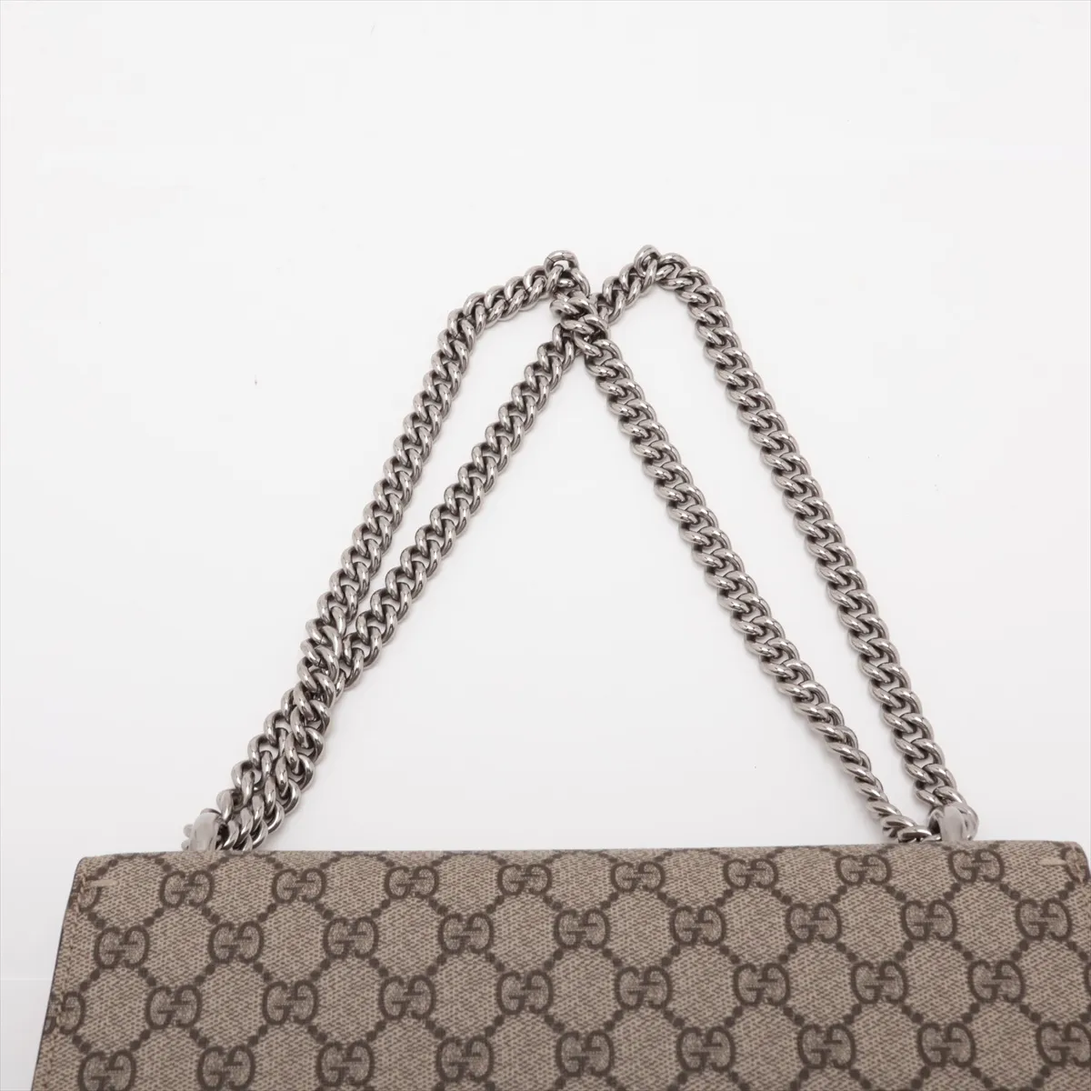GG Supreme 400249 PVC x Suede Chain Shoulder Bag Beige x Red — view 6