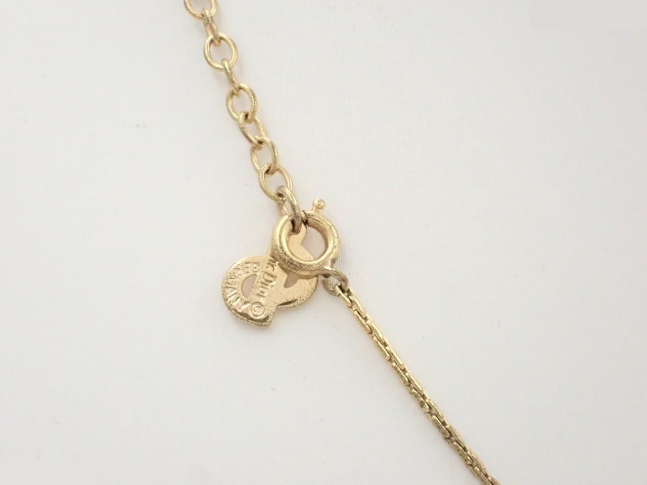 necklace, heart design, jeweled, chain approximately 44cm long. — view 2