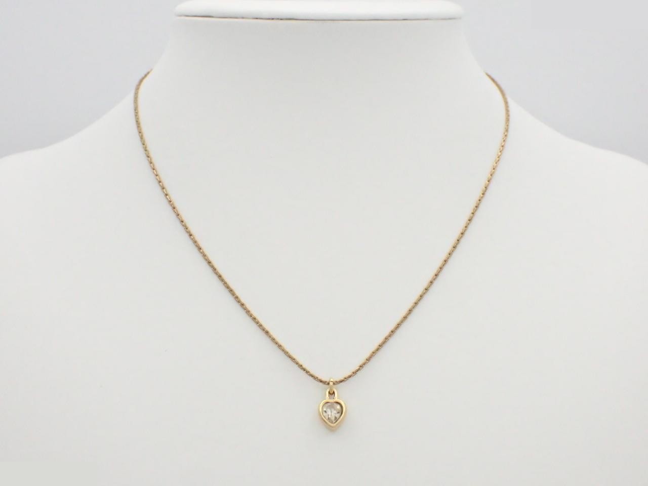 necklace, heart design, jeweled, chain approximately 44cm long. — view 3