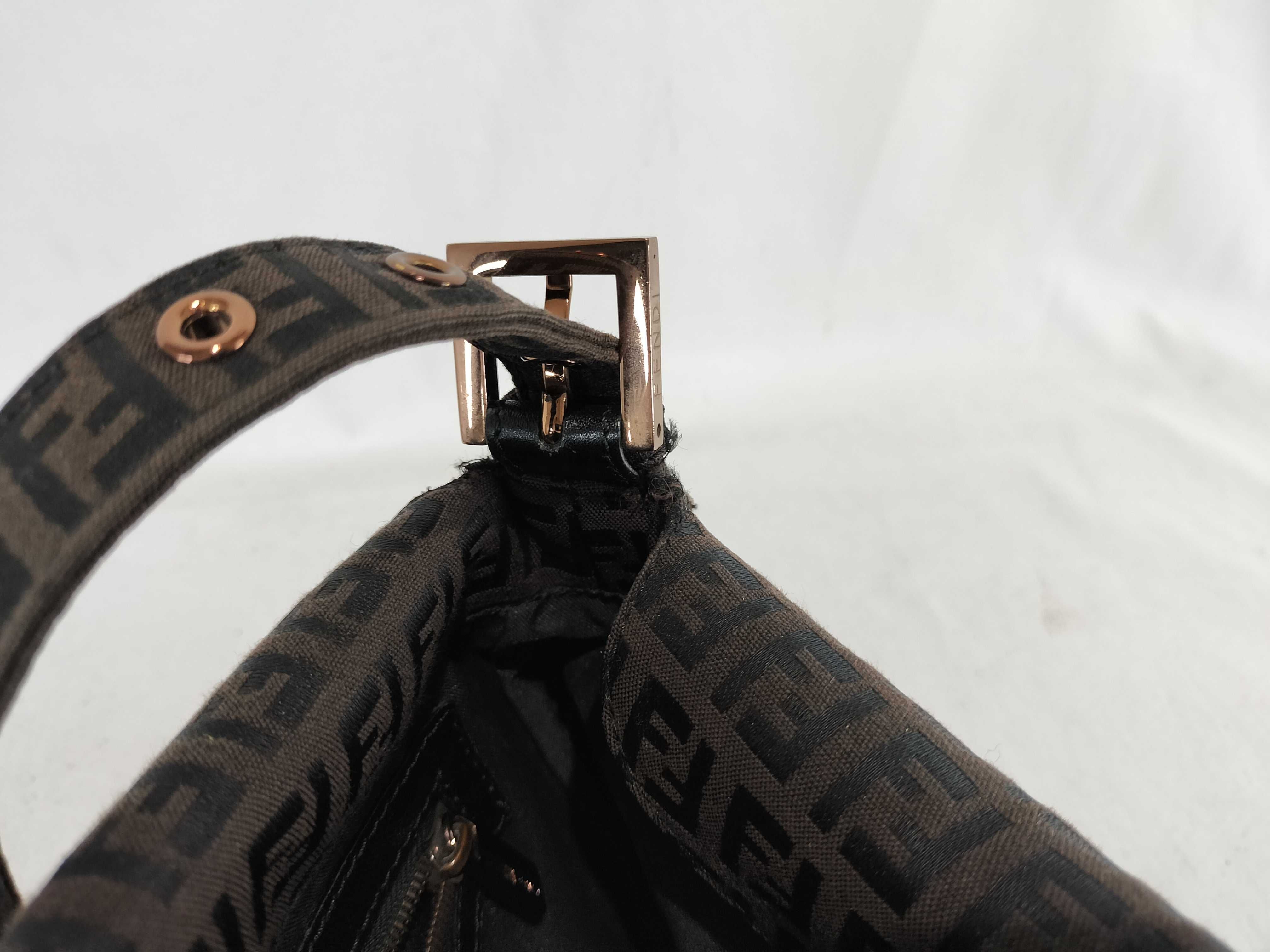 Mamma Bucket Brown Handbag with Pink Gold Hardware — view 13