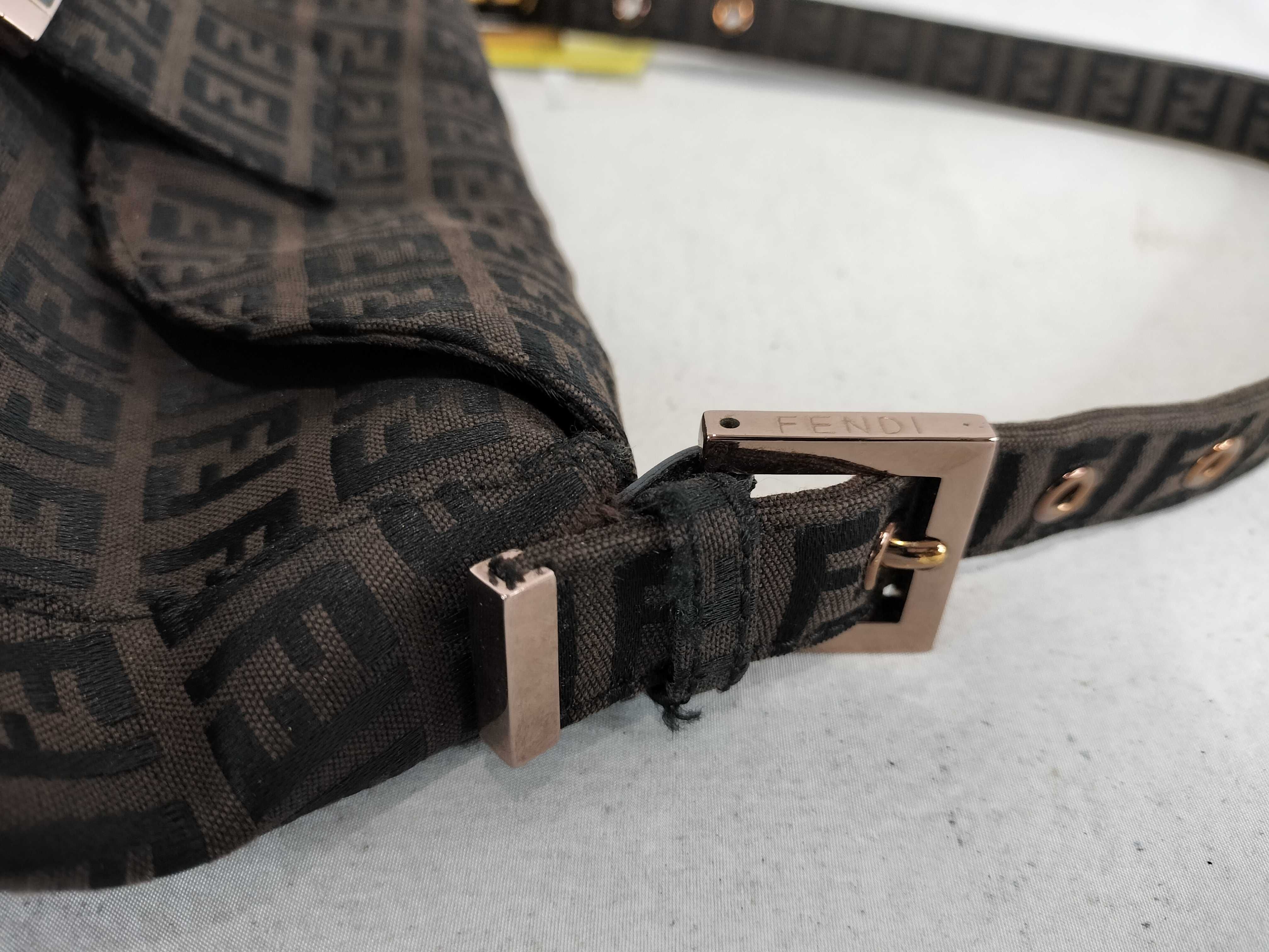 Mamma Bucket Brown Handbag with Pink Gold Hardware — view 6