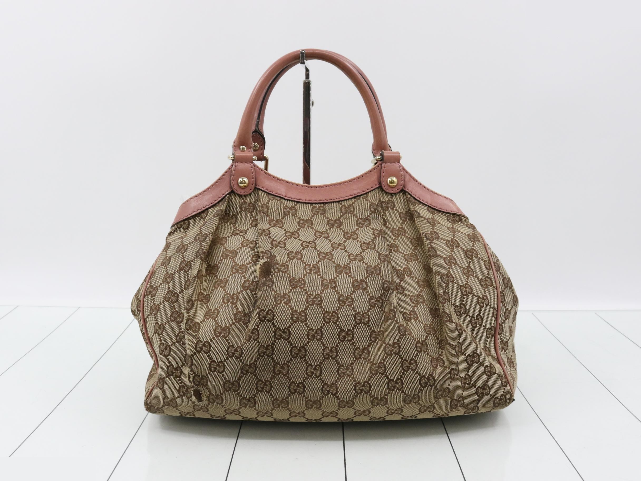 GG Canvas Handbag, Pink — view 2