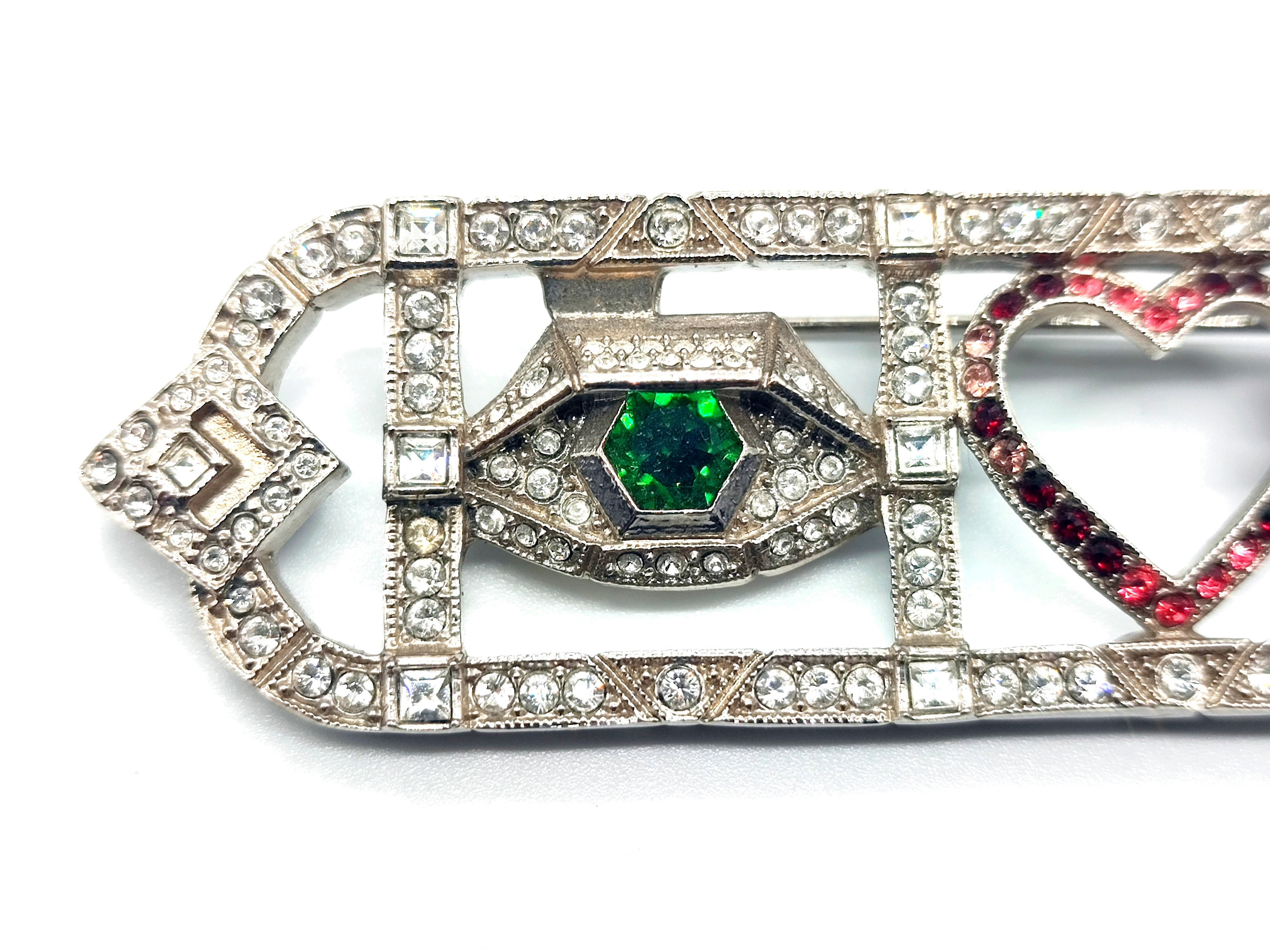 Coco Mark Multicolor Rhinestone Brooch A16K — view 4