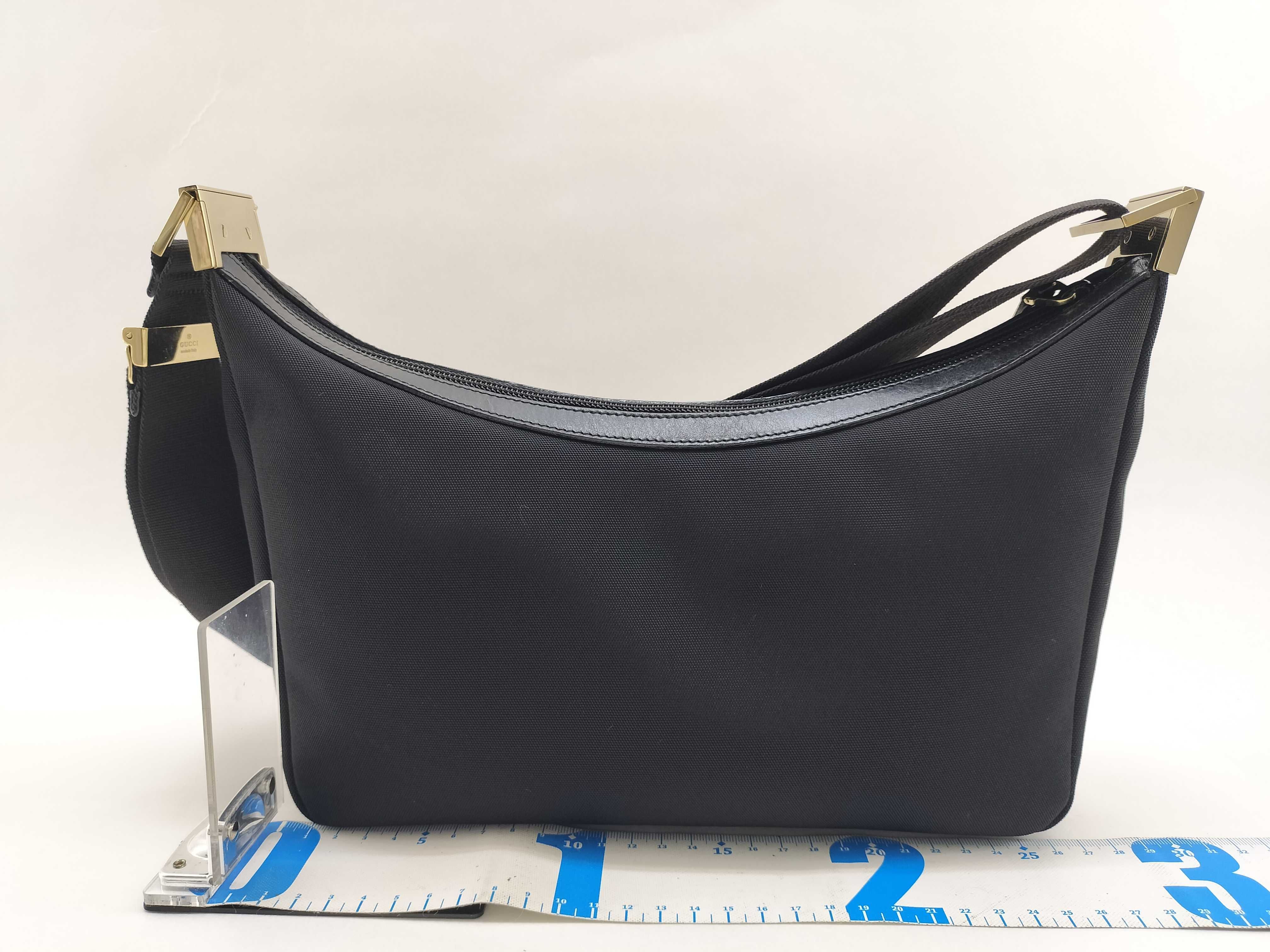 logo plate nylon shoulder bag — view 2