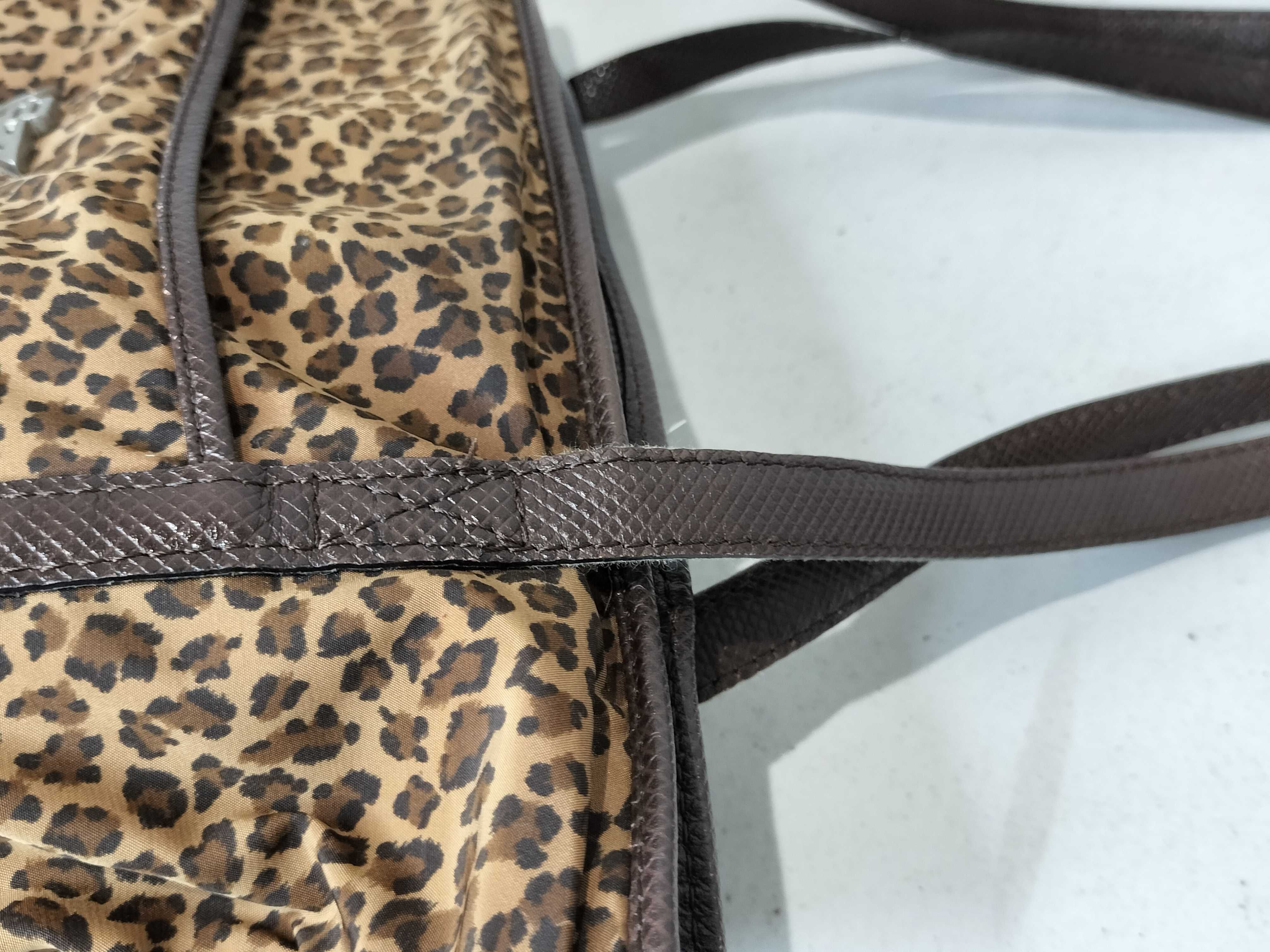 Nylon Leopard Print Tote Hand Shoulder Bag — view 6