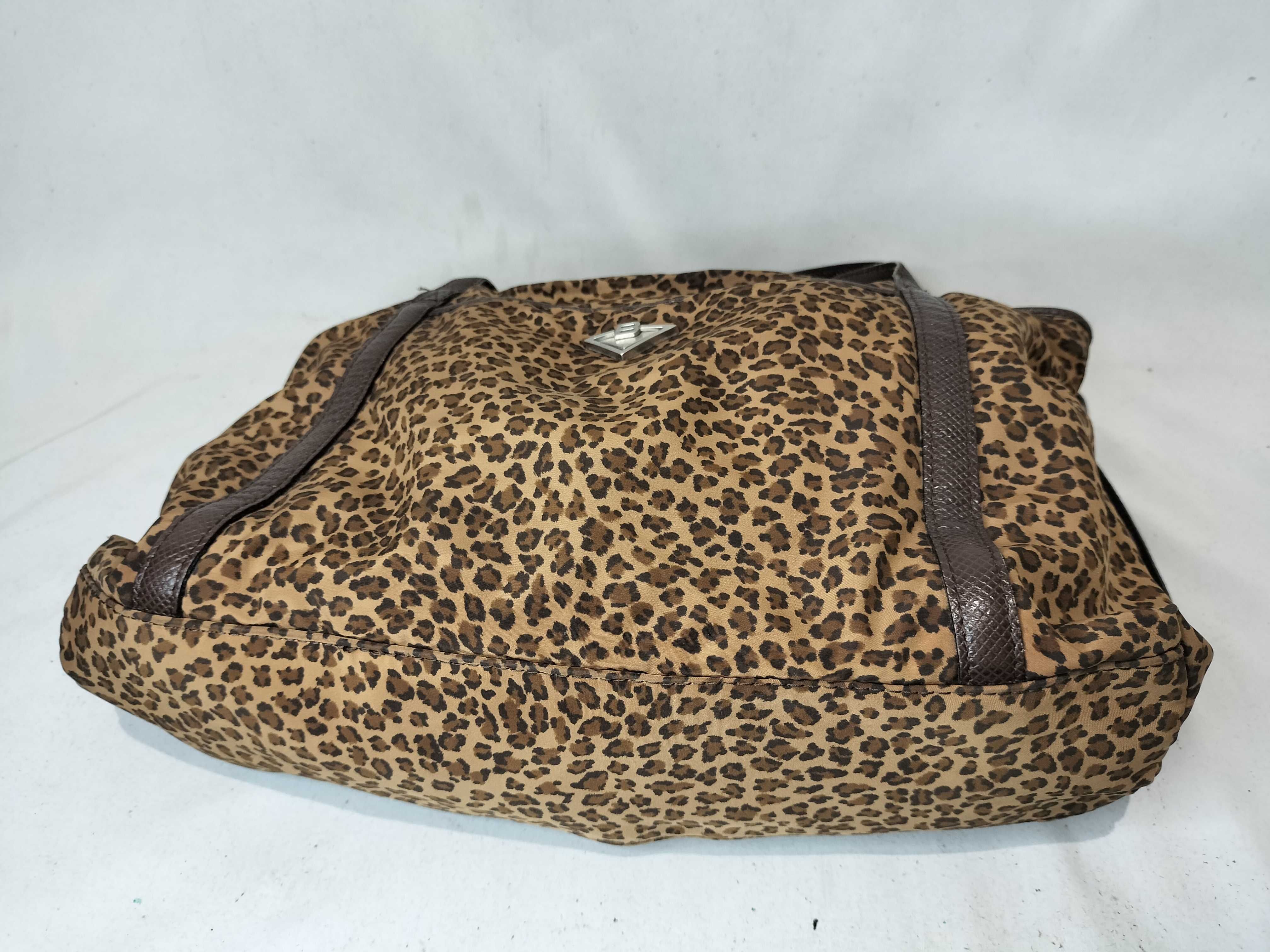 Nylon Leopard Print Tote Hand Shoulder Bag — view 8