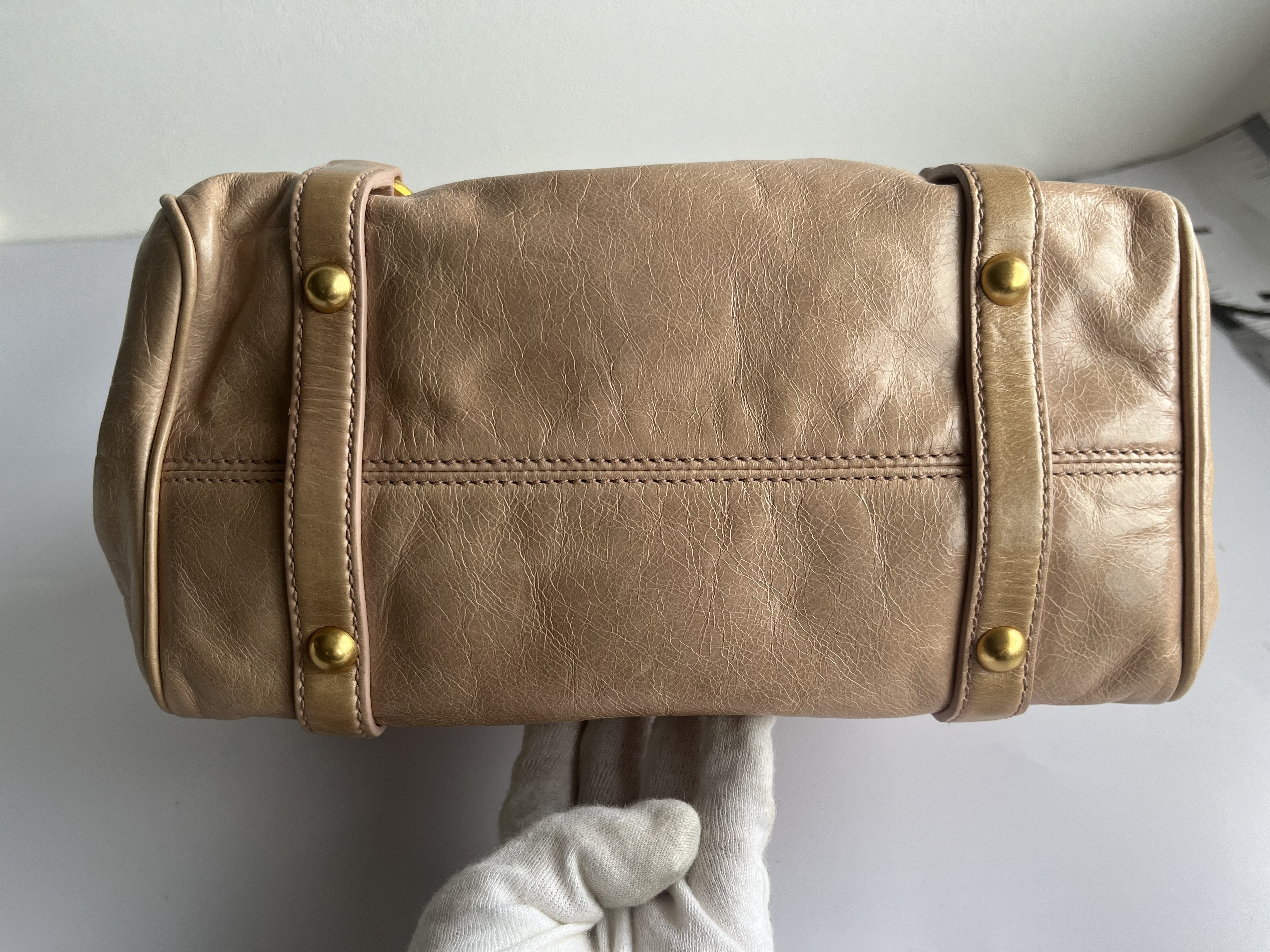 Vitello Luxe 2-Way Handbag with Shoulder Strap — view 4