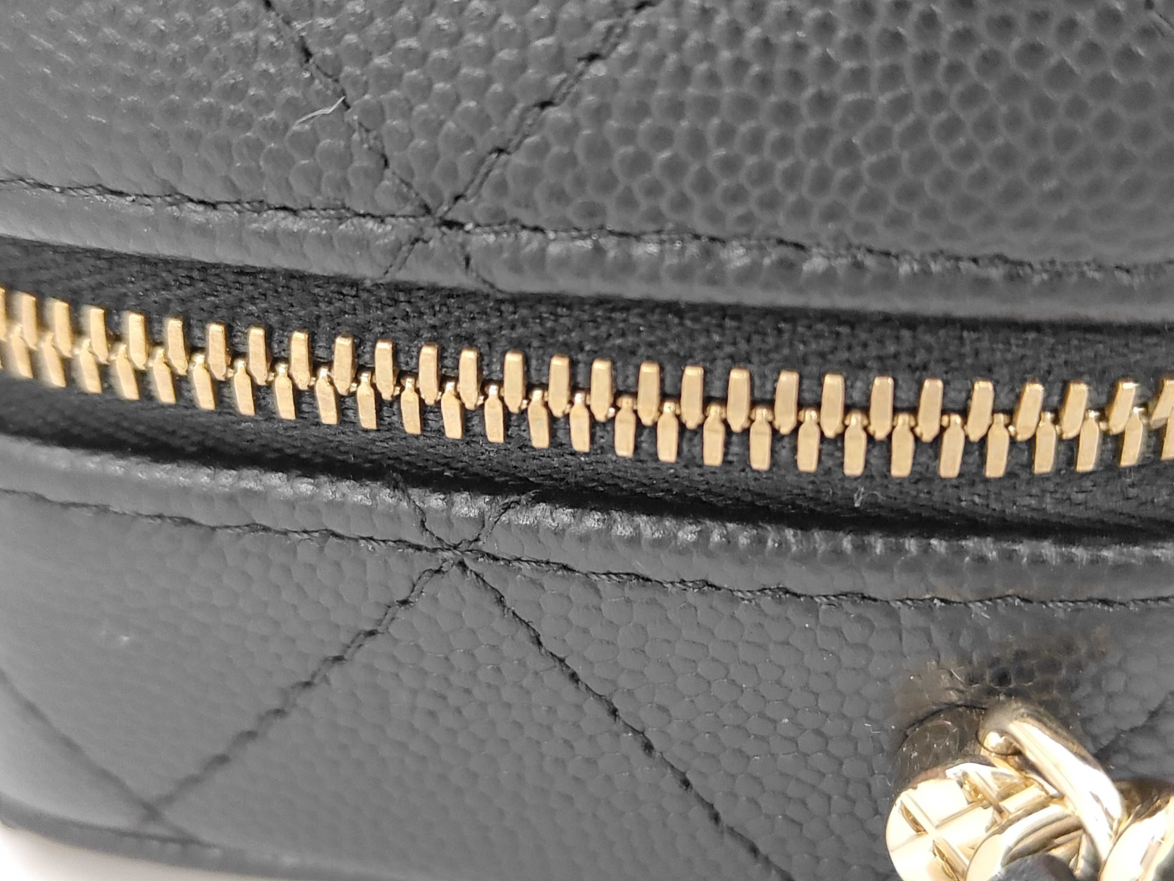 Matelassé Top Handle Vanity Bag, 2-Way, Lambskin, Black, Gold Hardware, Shoulder Bag — view 8