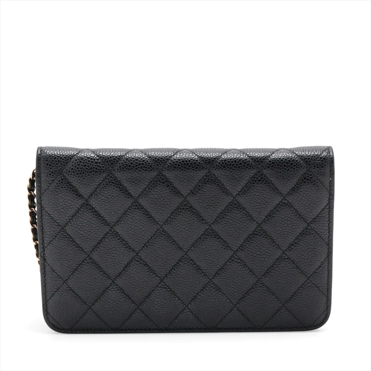 Coco Lock Caviar Skin Chain Wallet, Black, 25636560, Serial Number 25-series, A80766 — view 2