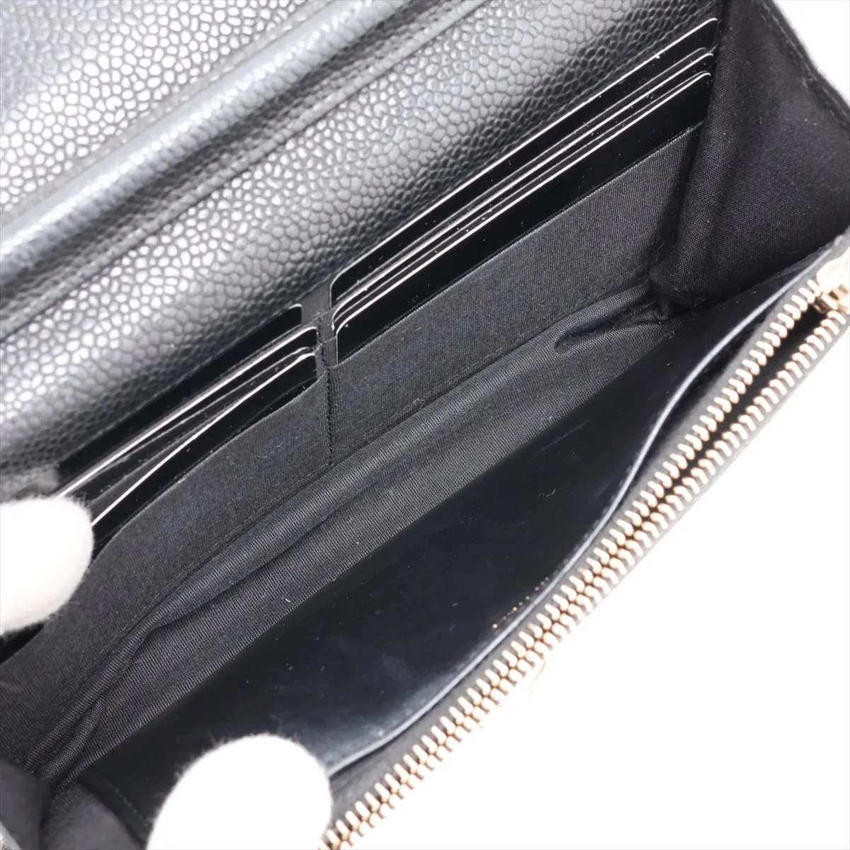 Coco Lock Caviar Skin Chain Wallet, Black, 25636560, Serial Number 25-series, A80766 — view 6