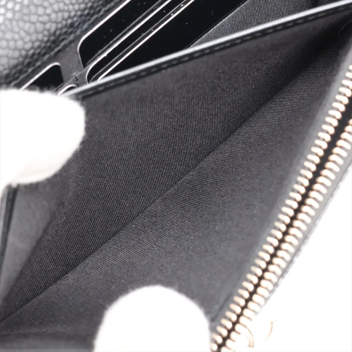 Coco Lock Caviar Skin Chain Wallet, Black, 25636560, Serial Number 25-series, A80766 — view 7