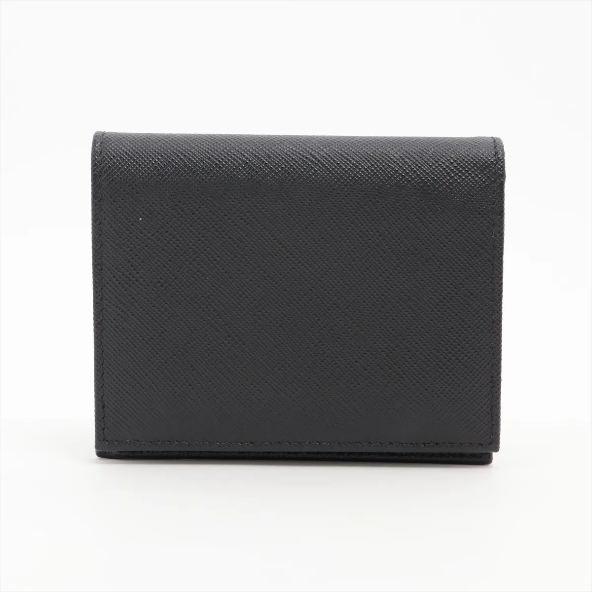 Saffiano 1MV204 Leather Compact Wallet, Black — view 2