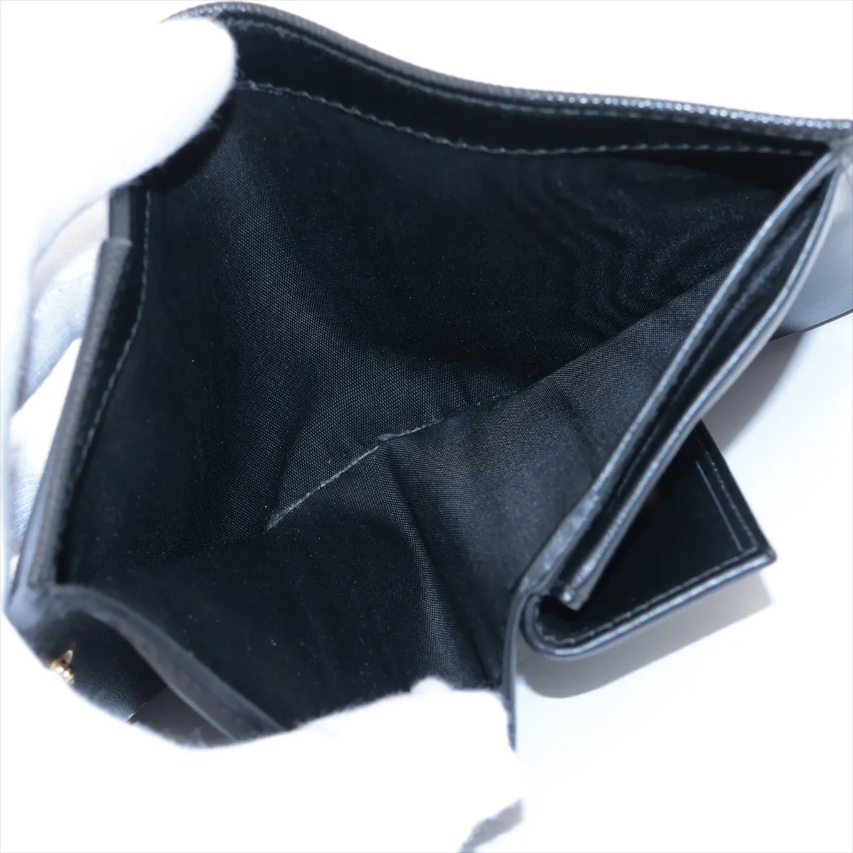 Saffiano 1MV204 Leather Compact Wallet, Black — view 4