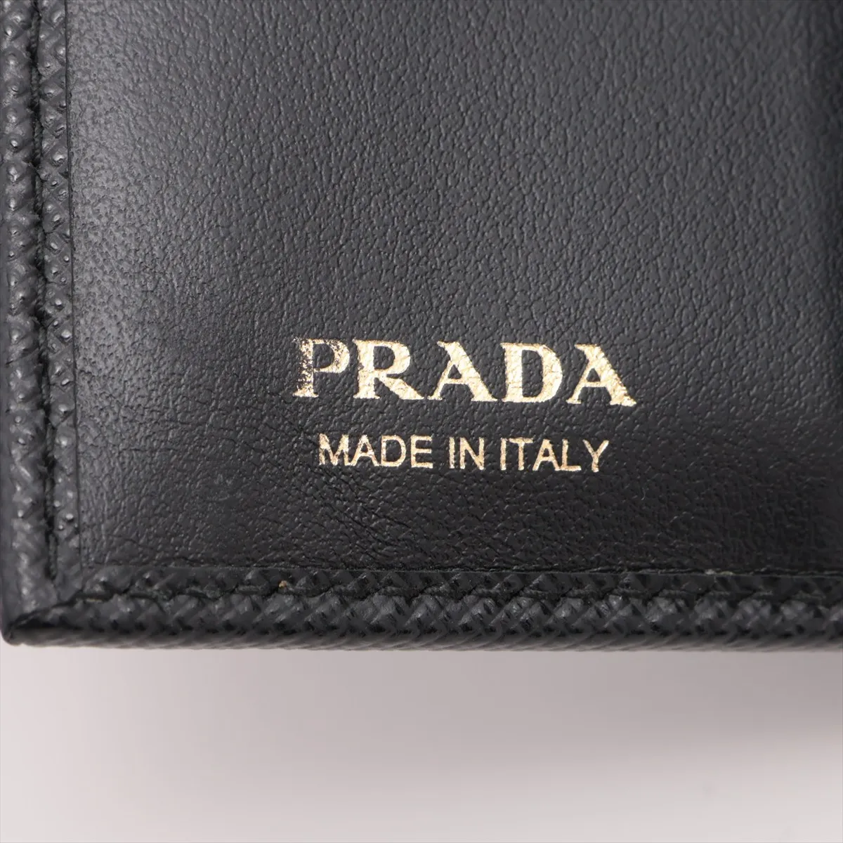 Saffiano 1MV204 Leather Compact Wallet, Black — view 6