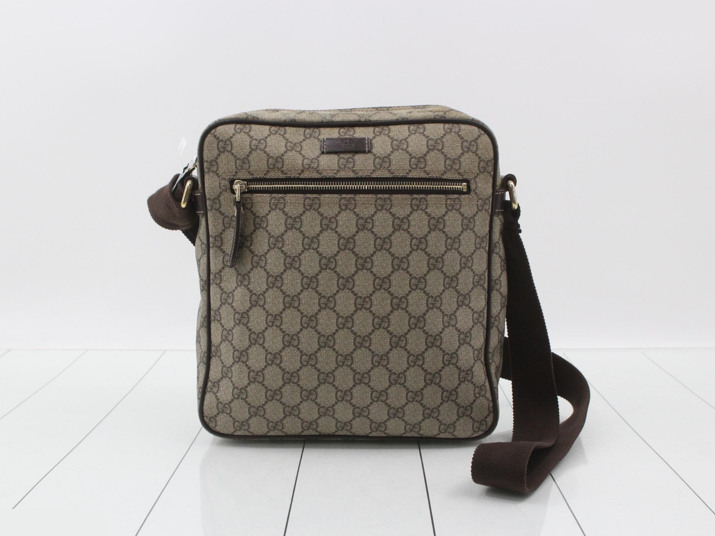 PVC x Canvas GG Supreme Shoulder Bag, Beige/Brown