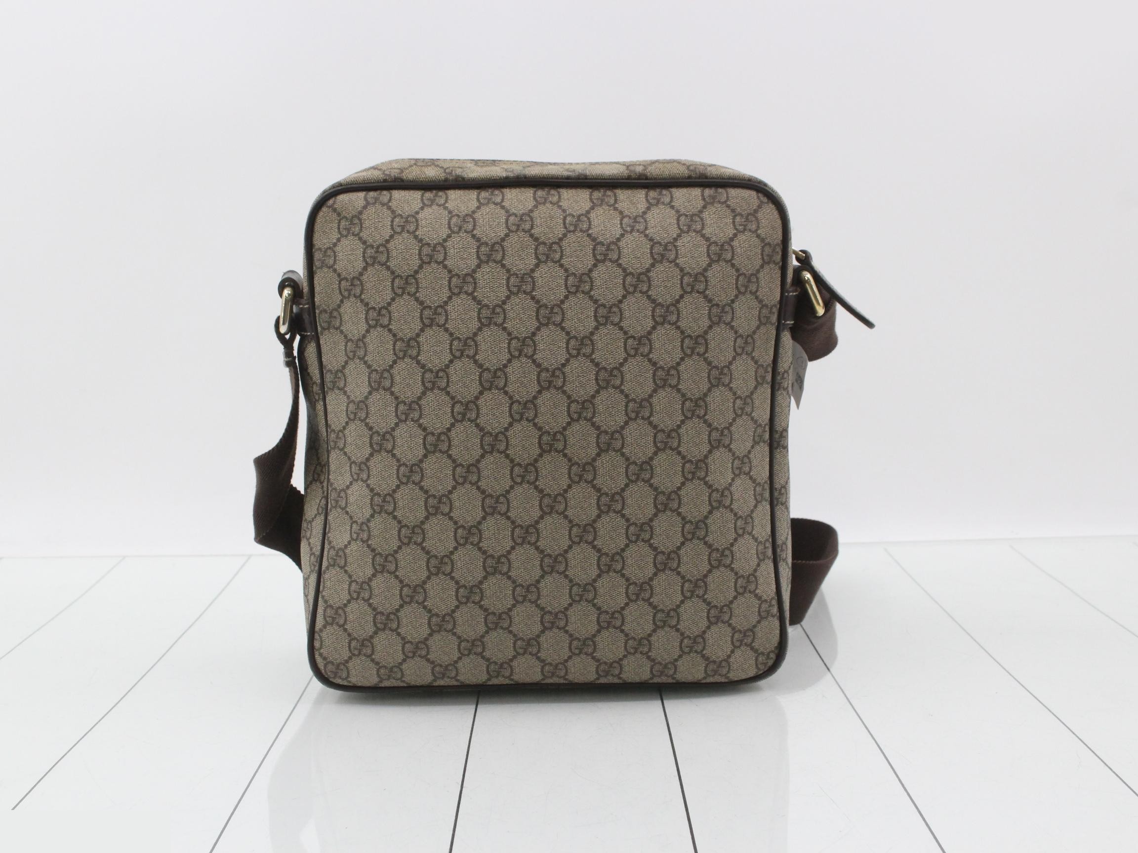 PVC x Canvas GG Supreme Shoulder Bag, Beige/Brown — view 2