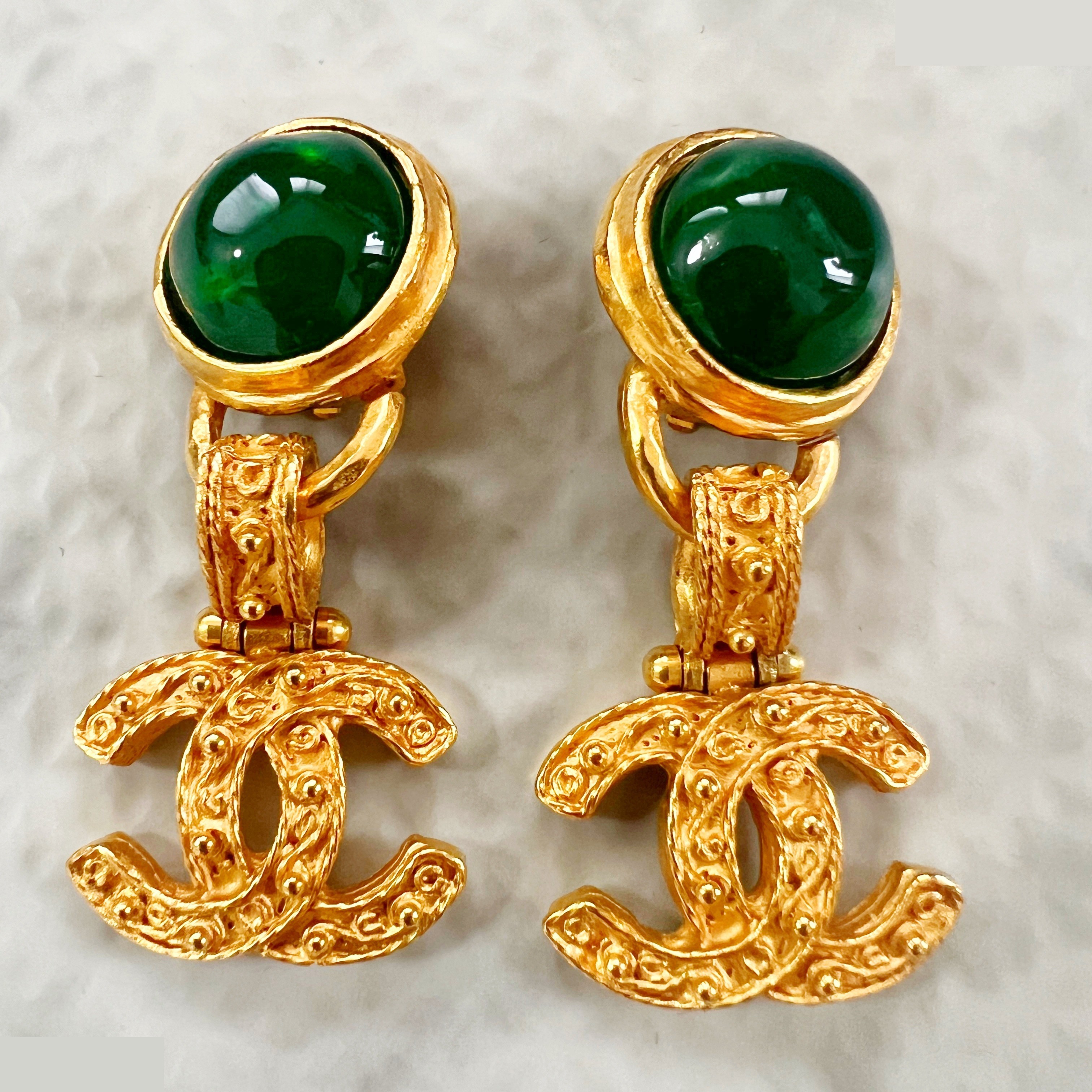 94A Color Stone Swing Coco Mark Earrings 94A — view 2