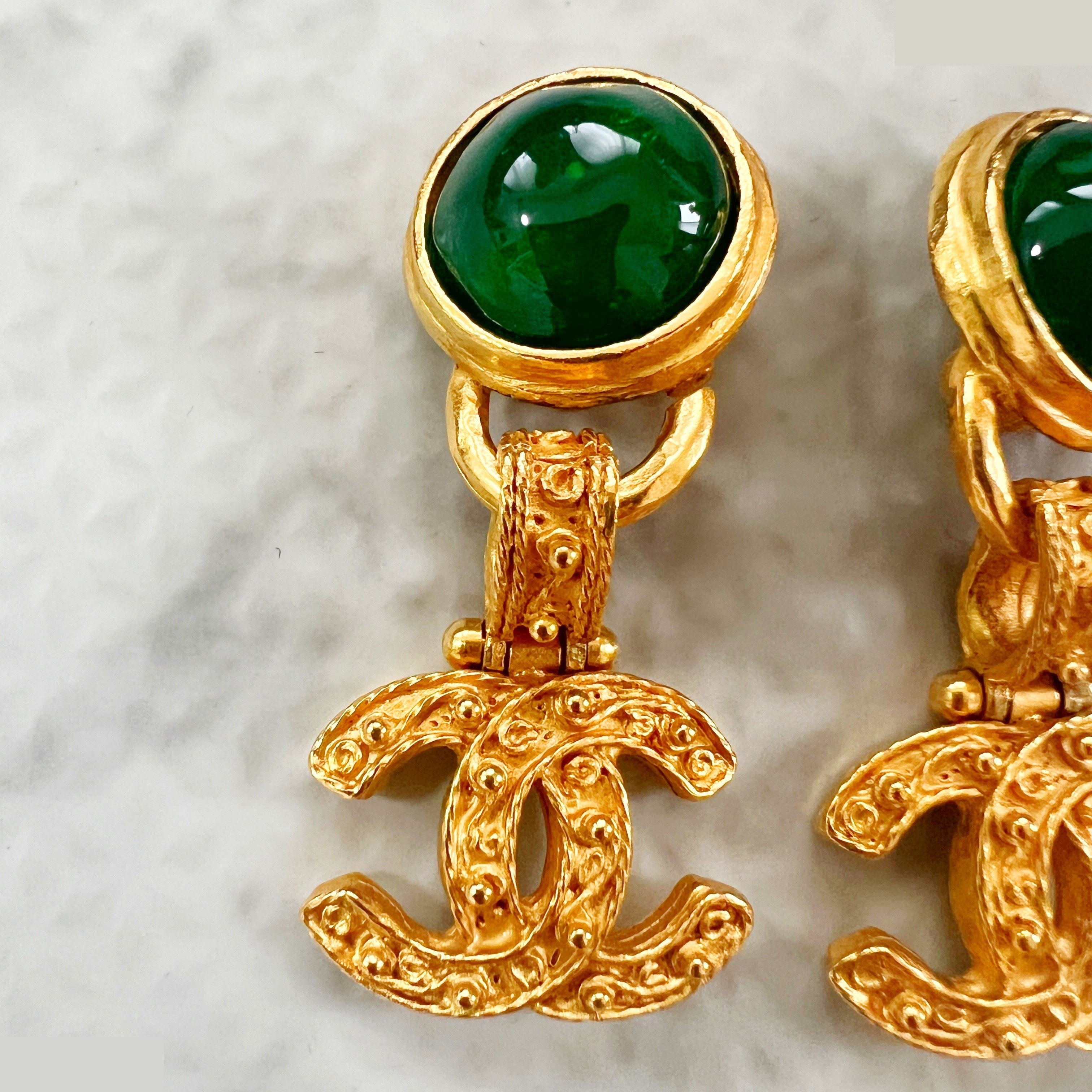 94A Color Stone Swing Coco Mark Earrings 94A — view 3