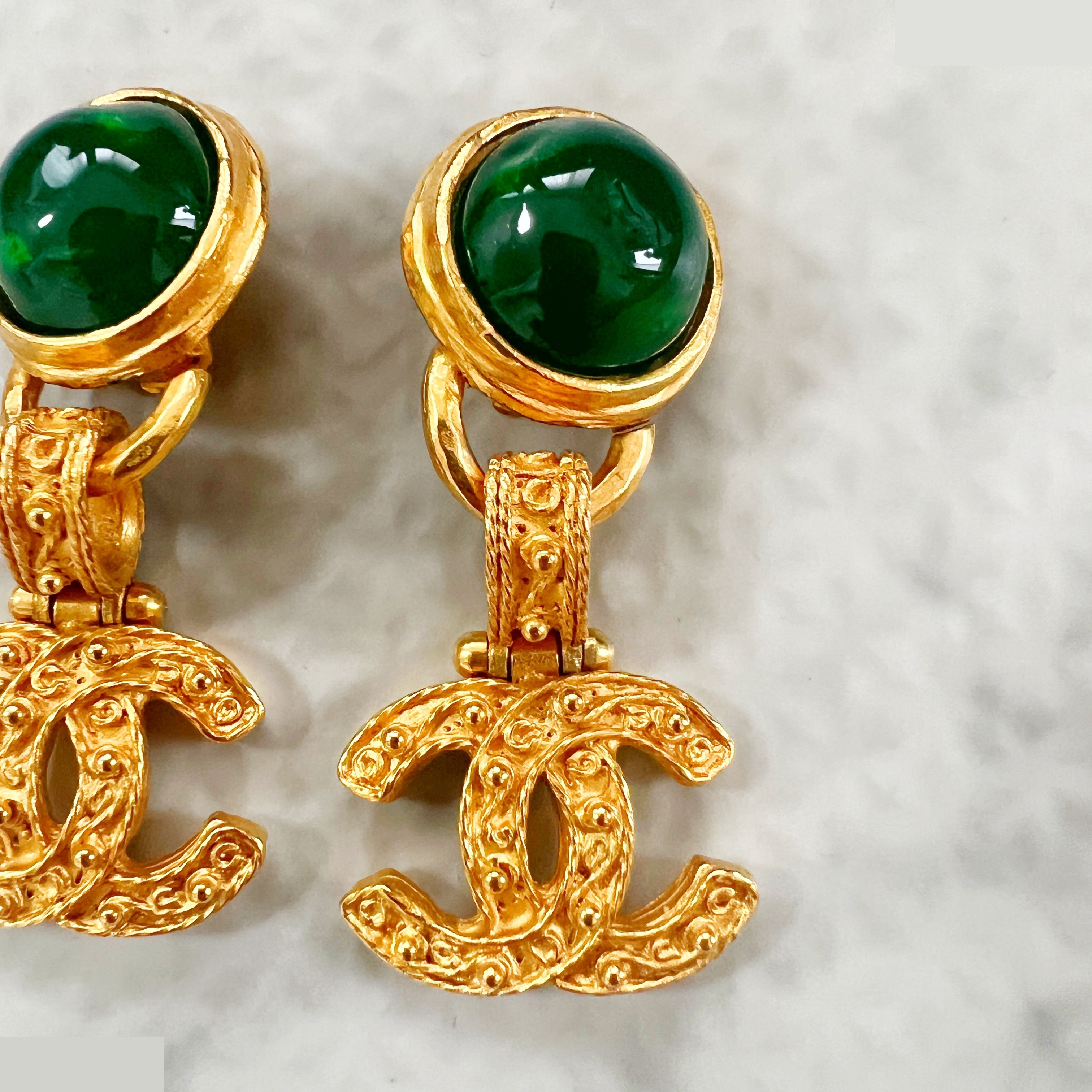 94A Color Stone Swing Coco Mark Earrings 94A — view 4