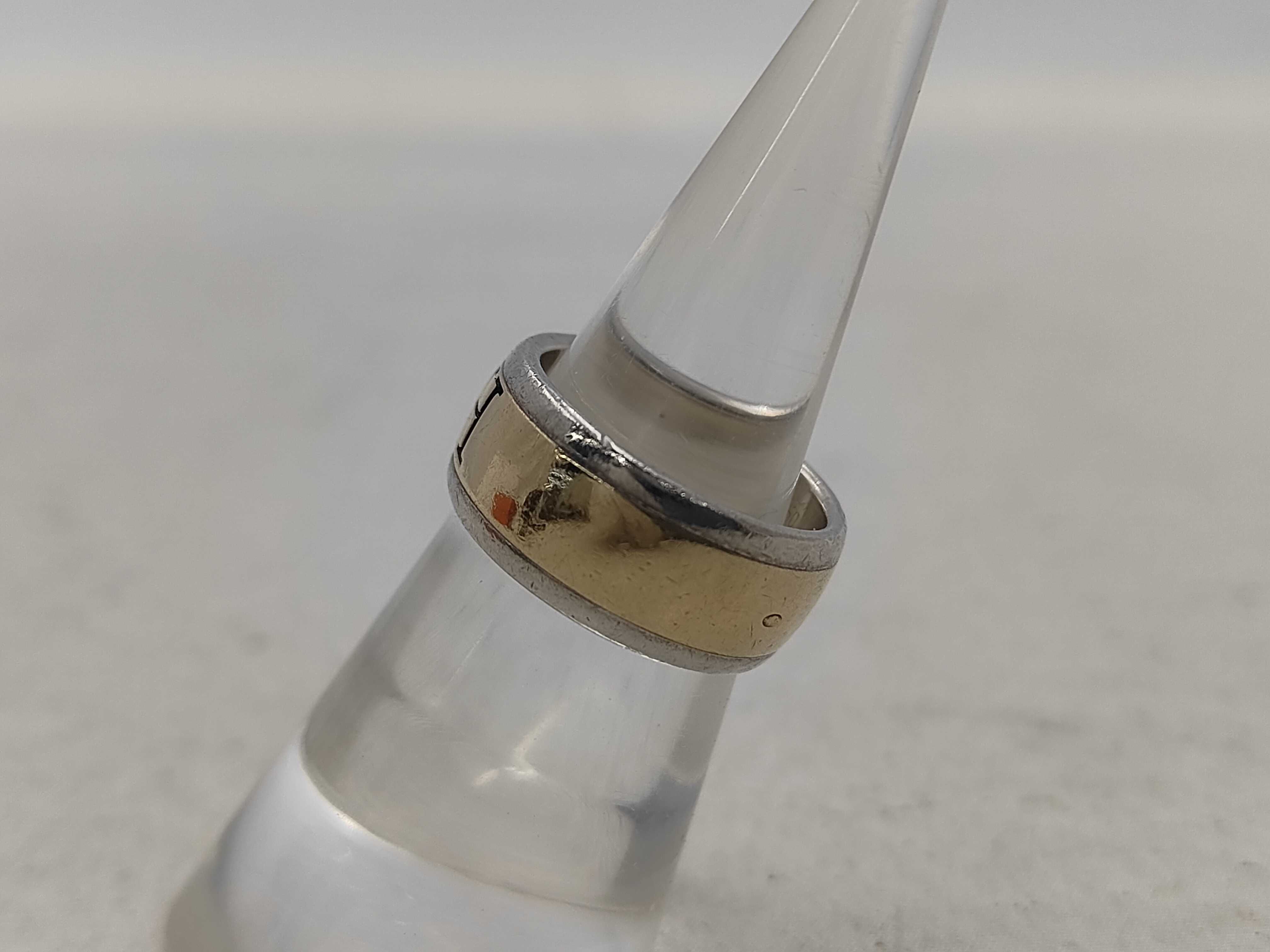 H-logo ring, 750/925 combination, size 48. — view 2