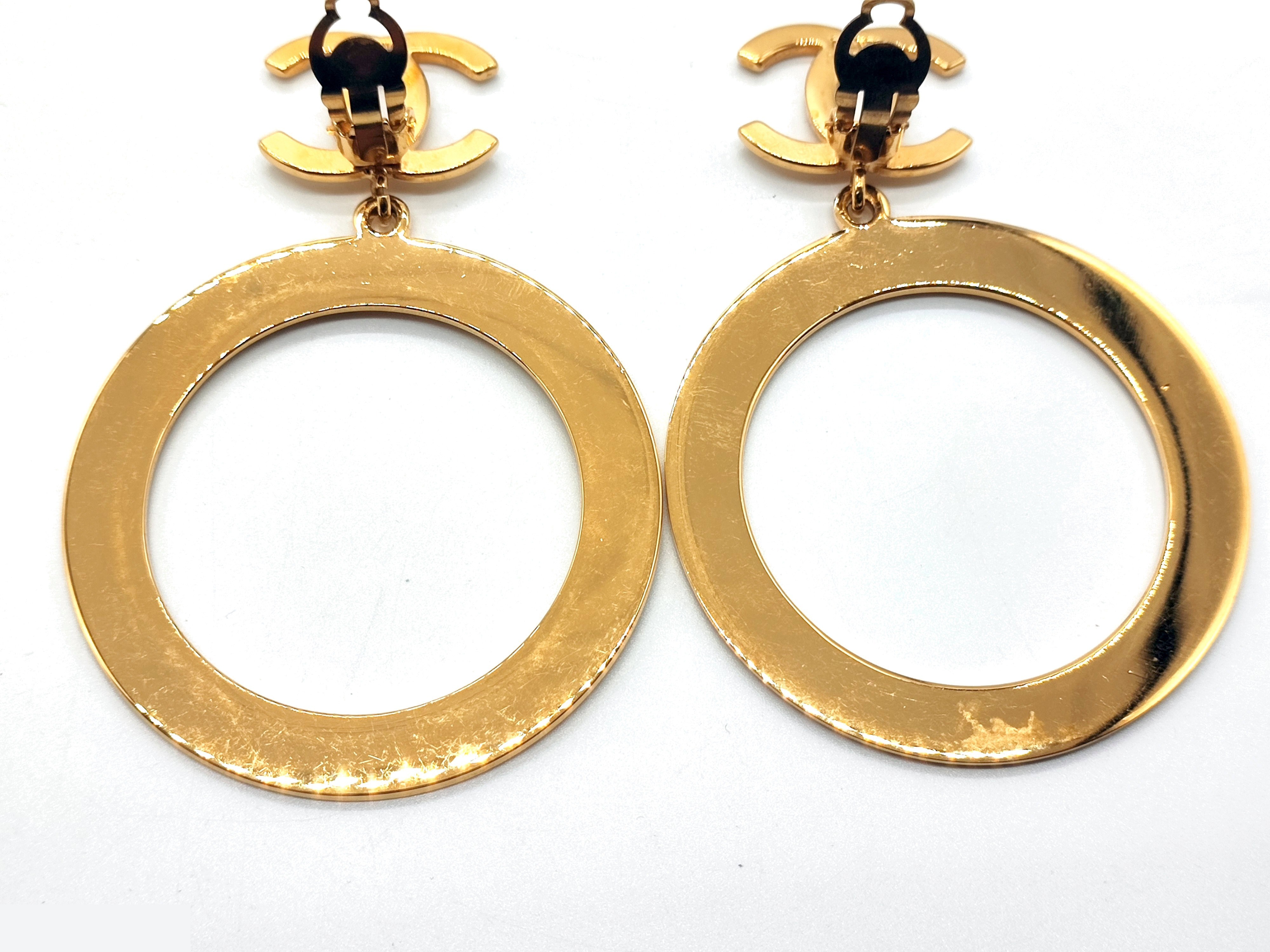 Coco Mark Big Circle Hoop Swing Earrings — view 12