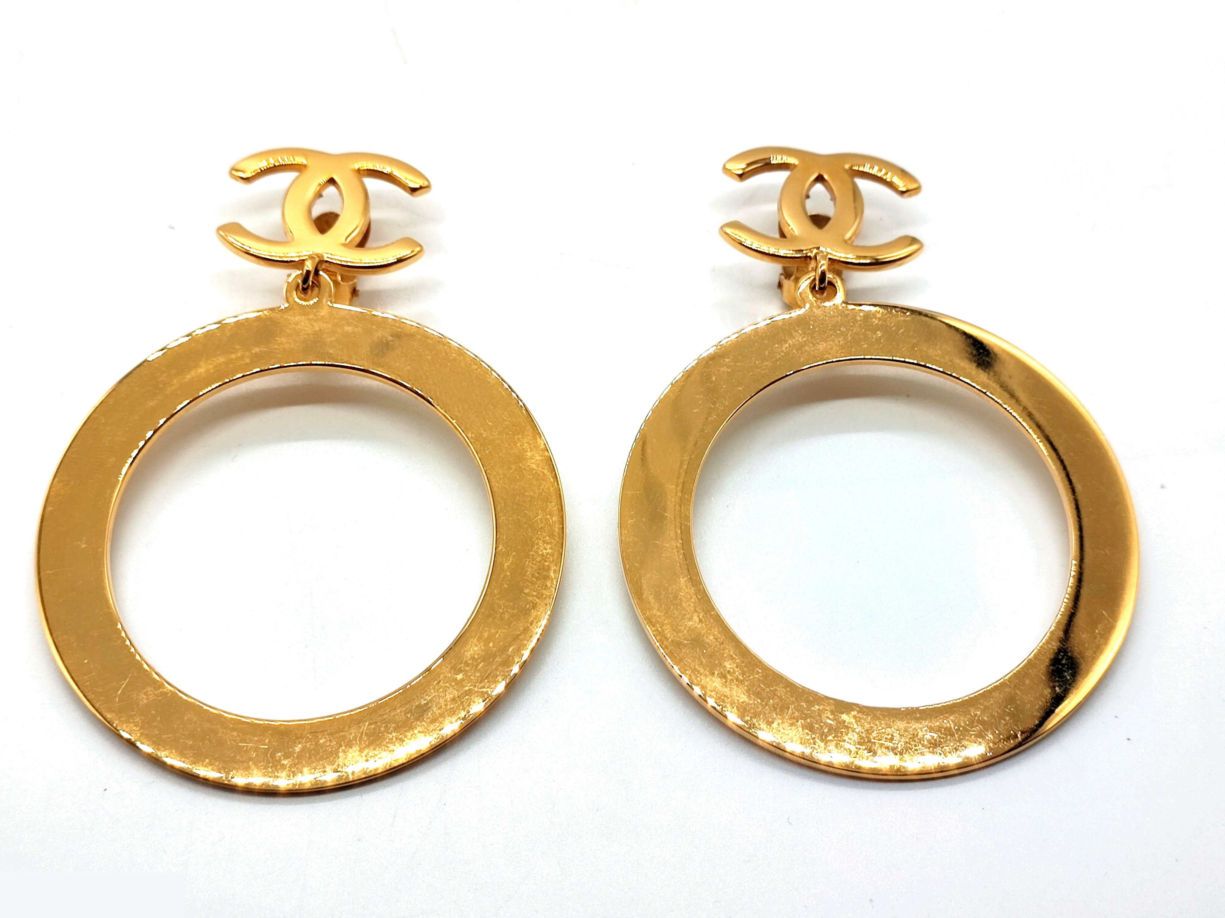 Coco Mark Big Circle Hoop Swing Earrings — view 3