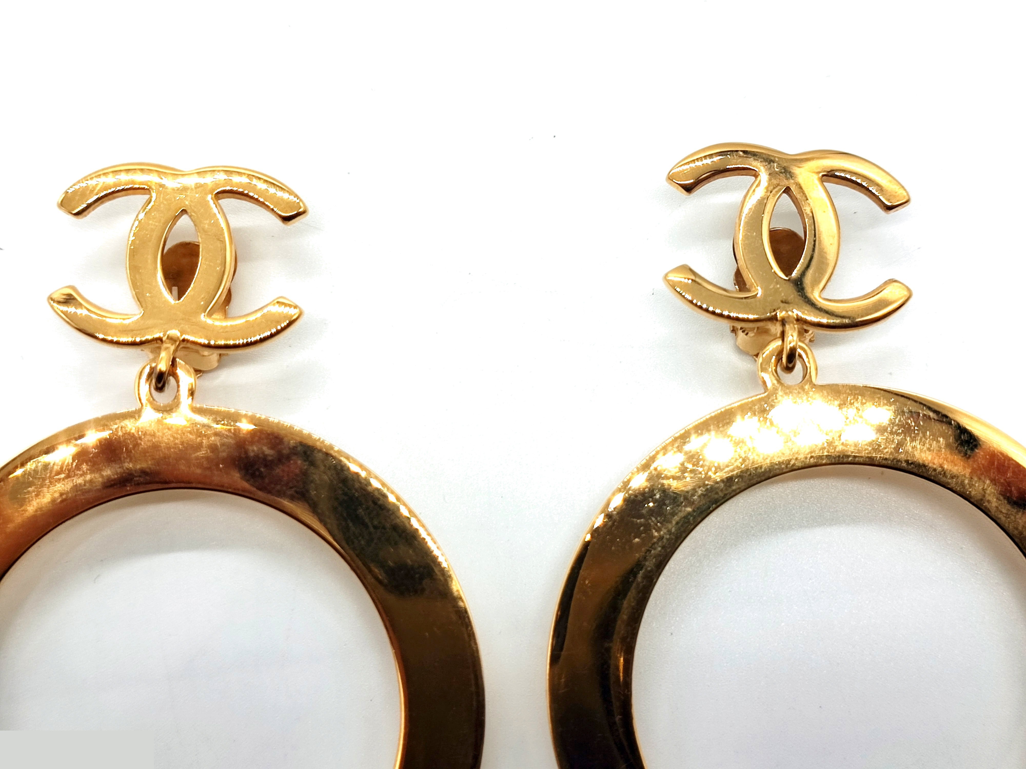 Coco Mark Big Circle Hoop Swing Earrings — view 5