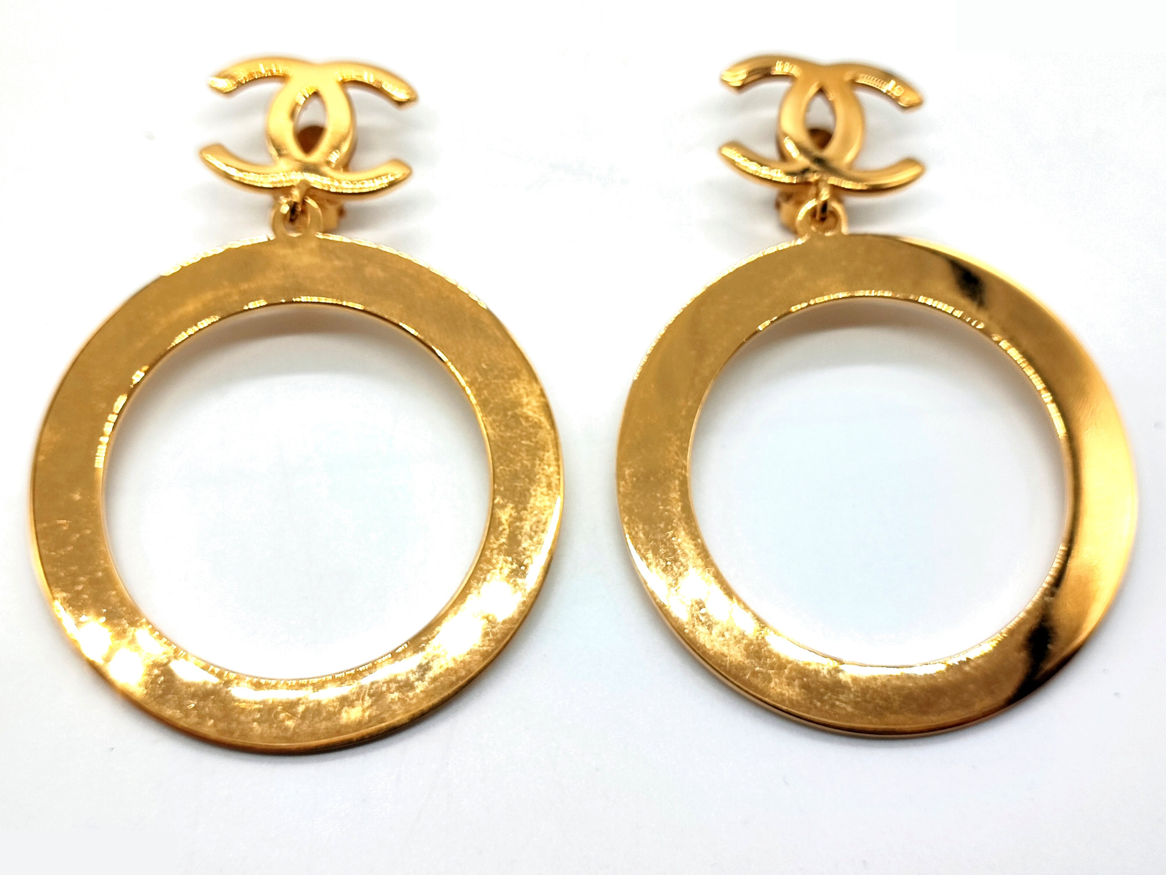 Coco Mark Big Circle Hoop Swing Earrings — view 6