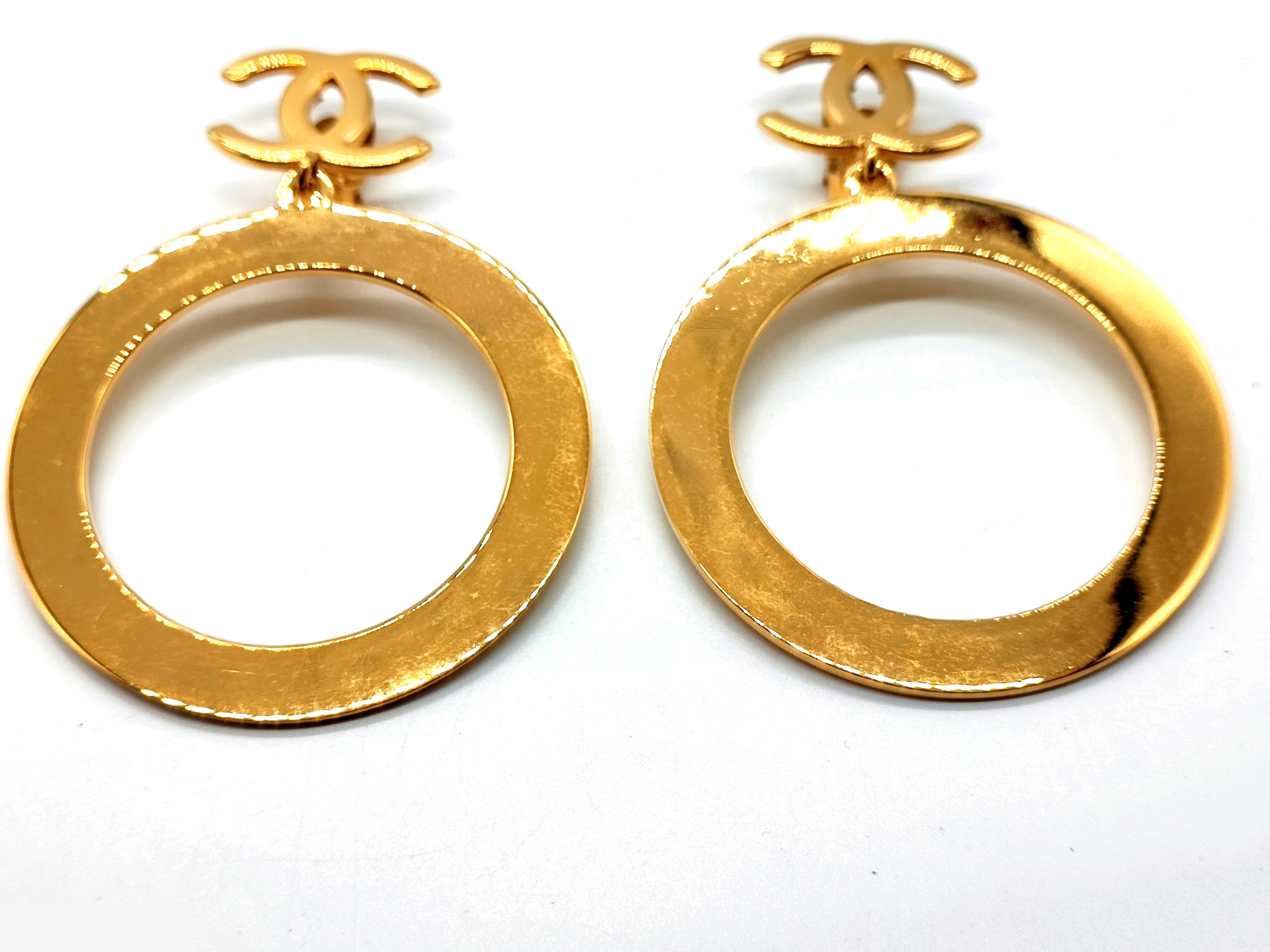Coco Mark Big Circle Hoop Swing Earrings — view 7