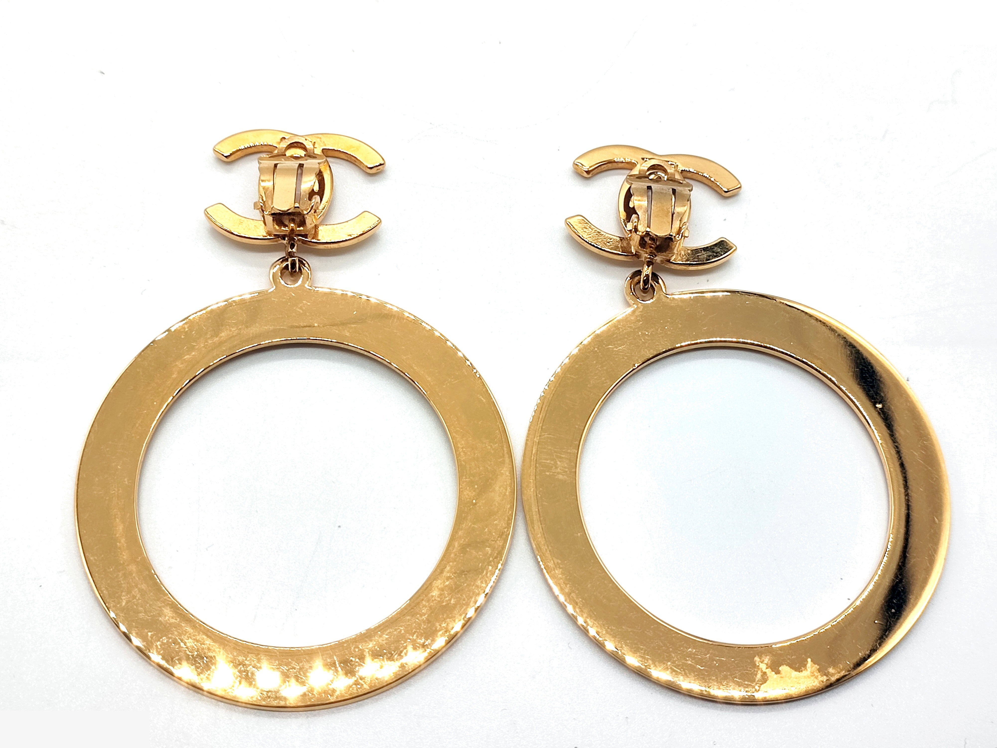Coco Mark Big Circle Hoop Swing Earrings — view 8