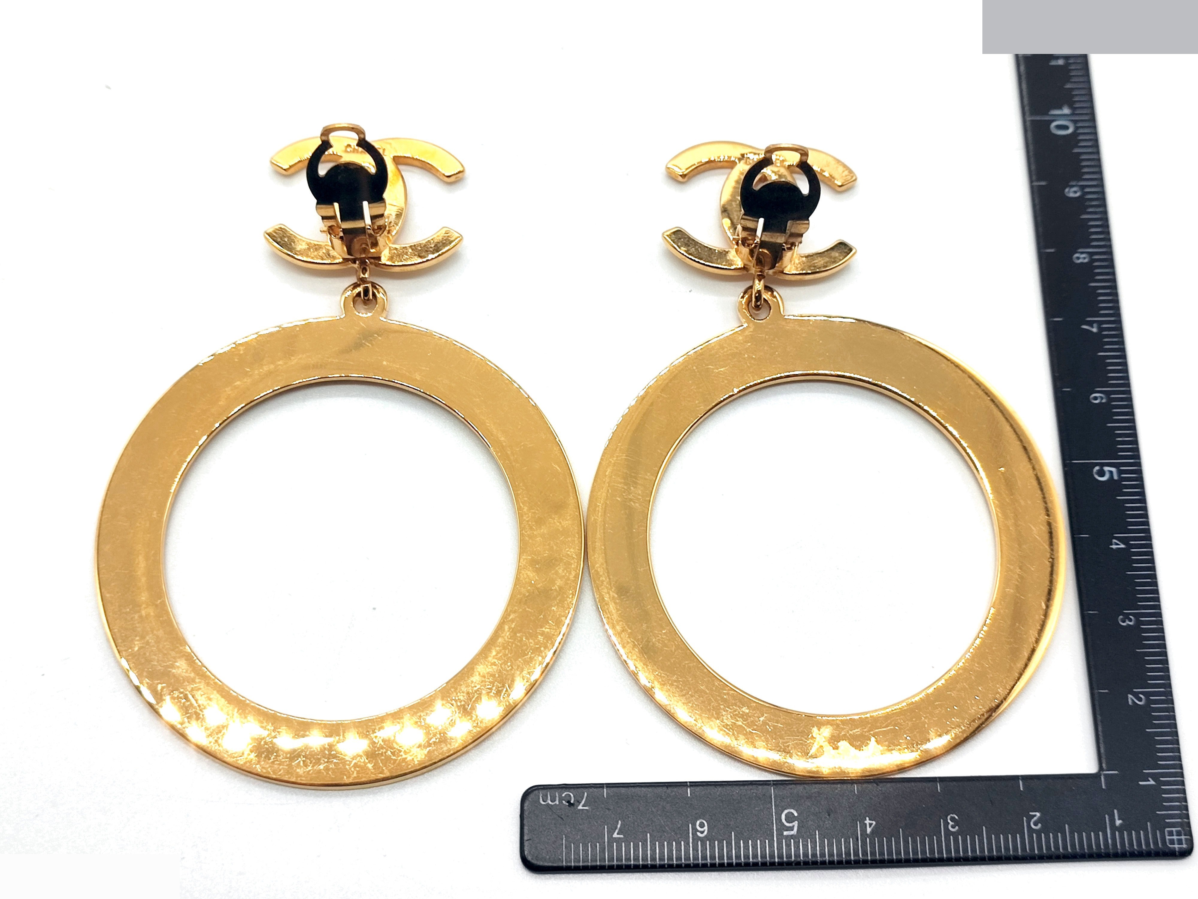 Coco Mark Big Circle Hoop Swing Earrings — view 9