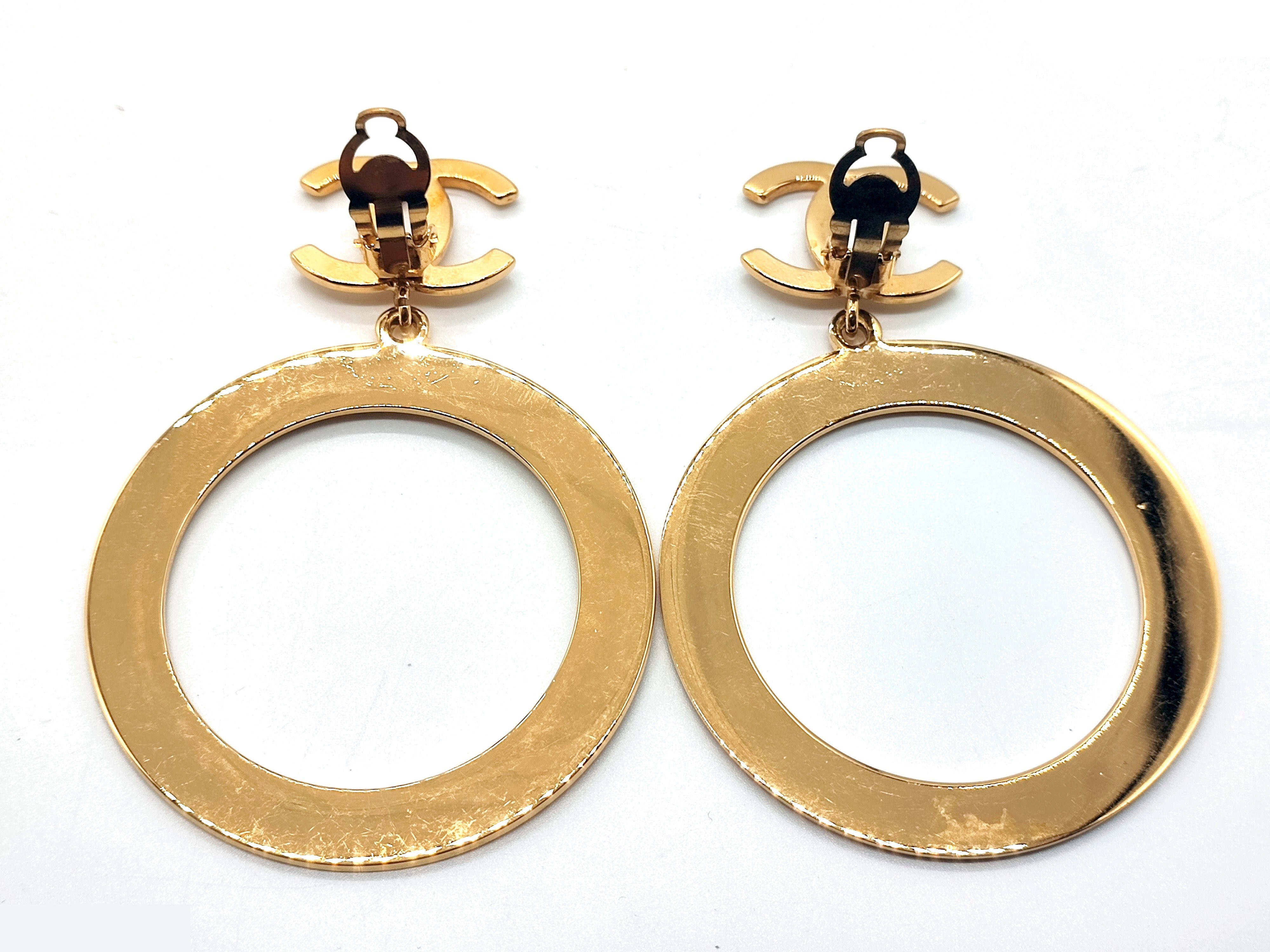 Coco Mark Big Circle Hoop Swing Earrings — view 10