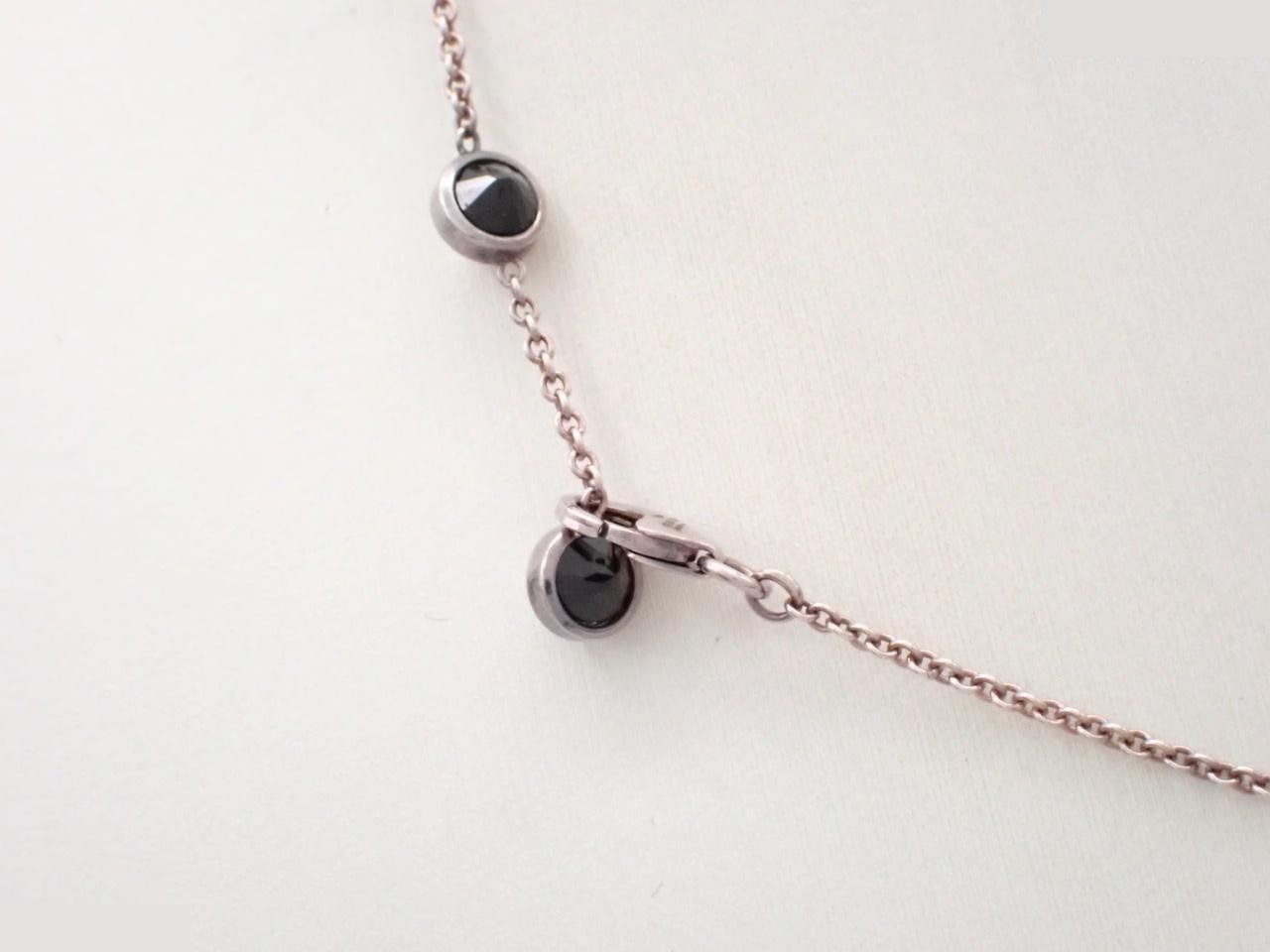 Necklace, sterling silver (925), onyx, 10.0g, chain approximately 40cm — view 3