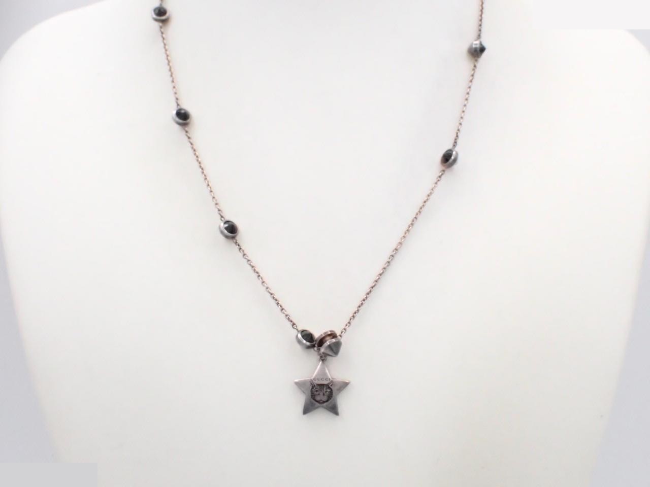 Necklace, sterling silver (925), onyx, 10.0g, chain approximately 40cm — view 4